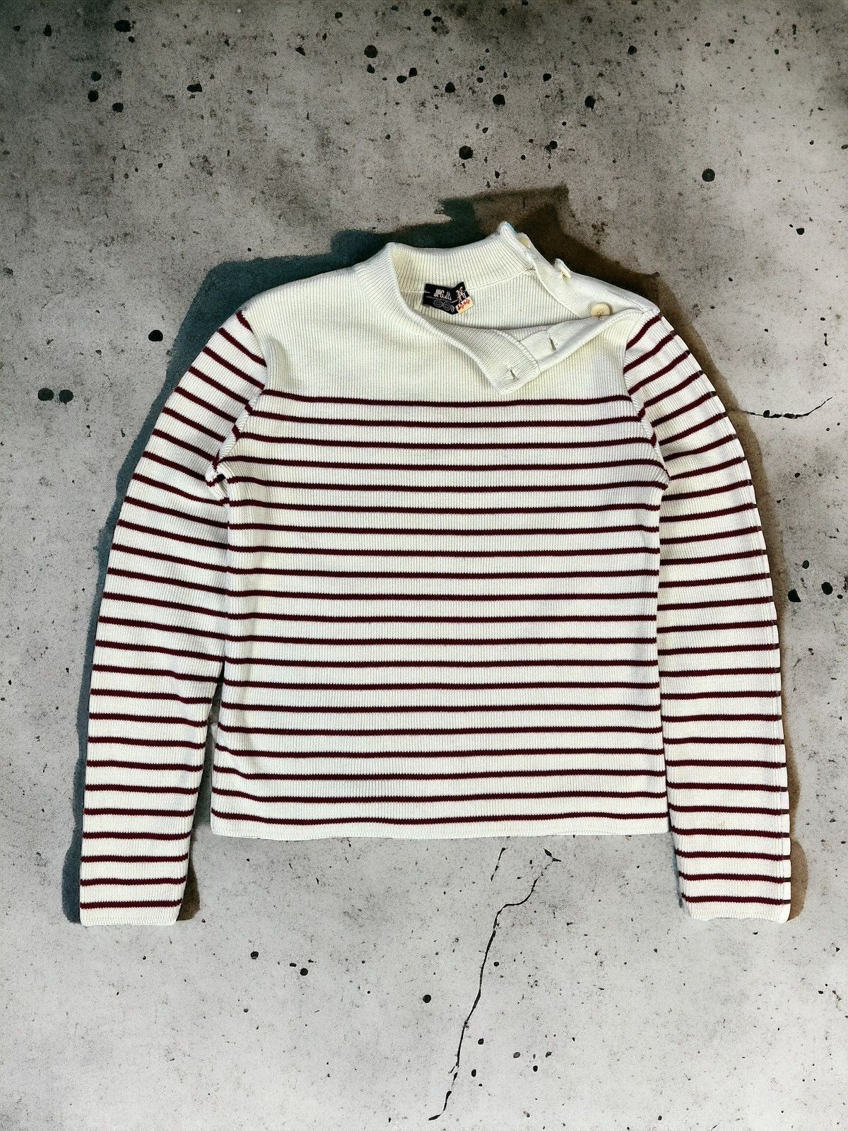 image of Jean Paul Gaultier x Vintage 90’S Jpg Gaultier Jean’S Donna Striped Sweater in Milk (Size Medium)