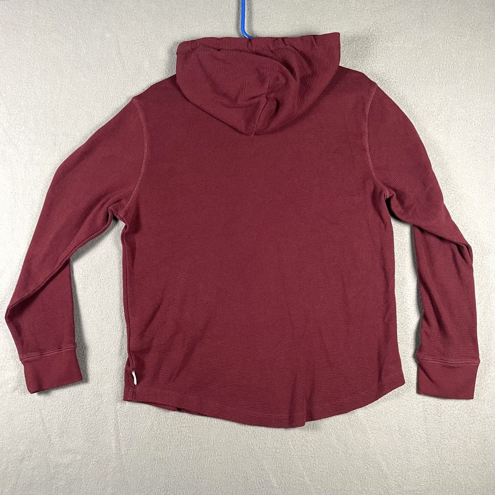 American Eagle Outfitters American Eagle Hoodie Shirt Mens M Maroon Waffle Knit Pullover Long Sleeve Hooded Thermal Lightweight Crew Neck Solid Size US M / EU 48-50 / 2 - 2 Thumbnail