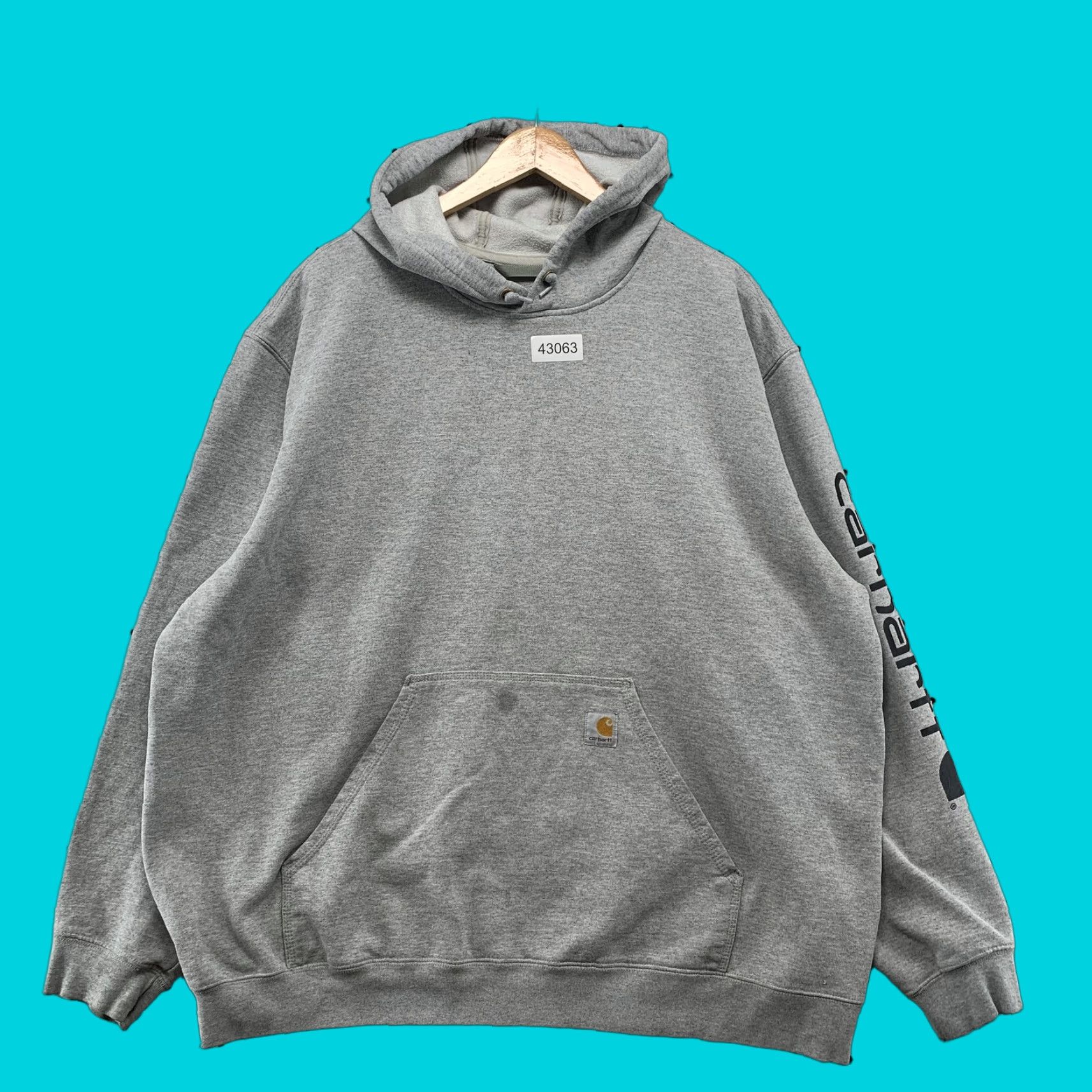 VINTAGE Carhartt Hoodie Shirt Men 2XL Gray Loose Fit Pullover Hooded Workwear Outdoor 90s Mens