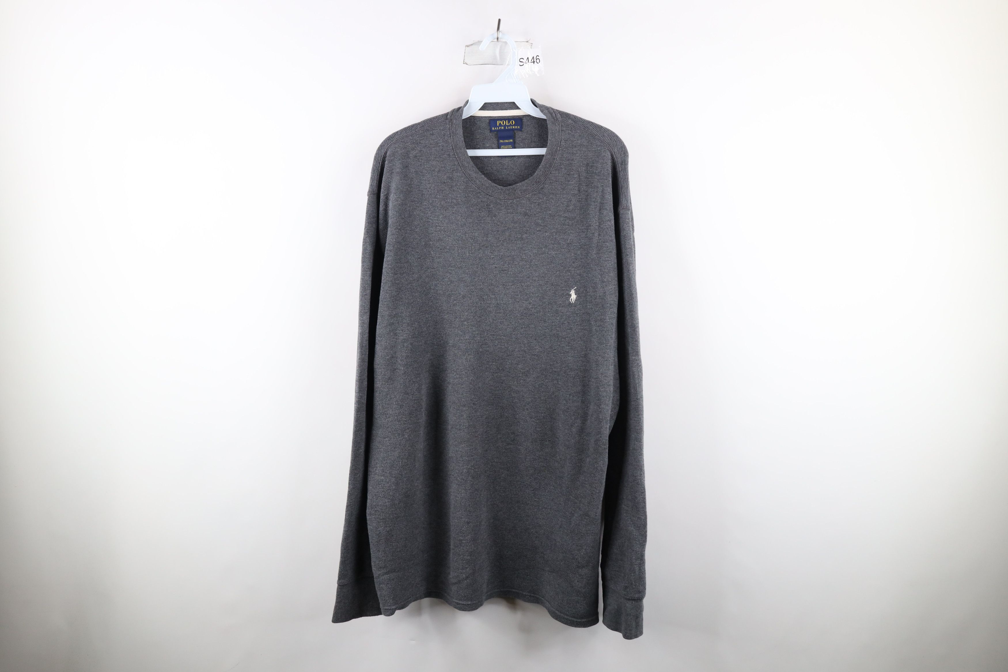 Ralph Lauren Vintage Ralph Lauren Waffle Knit Long Sleeve T-Shirt Gray Size US XXL / EU 58 / 5 - 1 Thumbnail