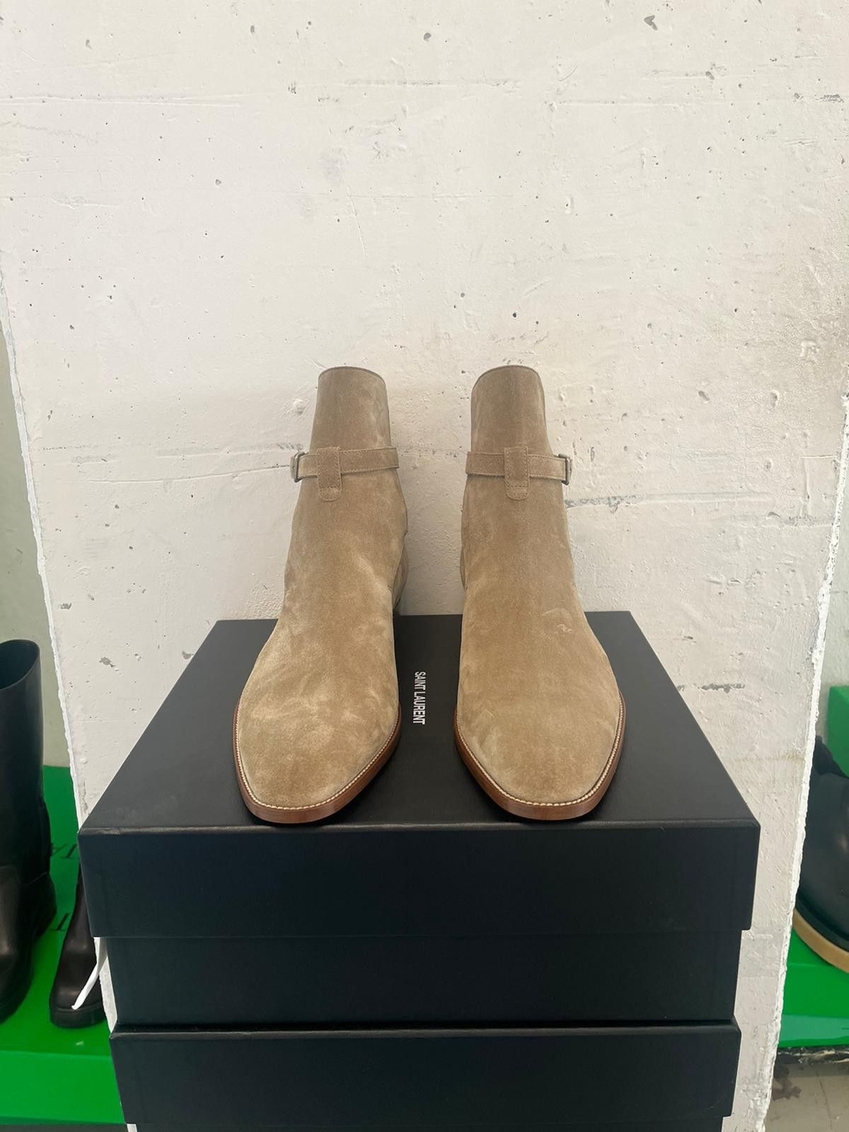 Saint Laurent Paris o1alsim1 Jodhpur High Buckle Boots in Light Brown Size US 12 / EU 45 - 9 Thumbnail