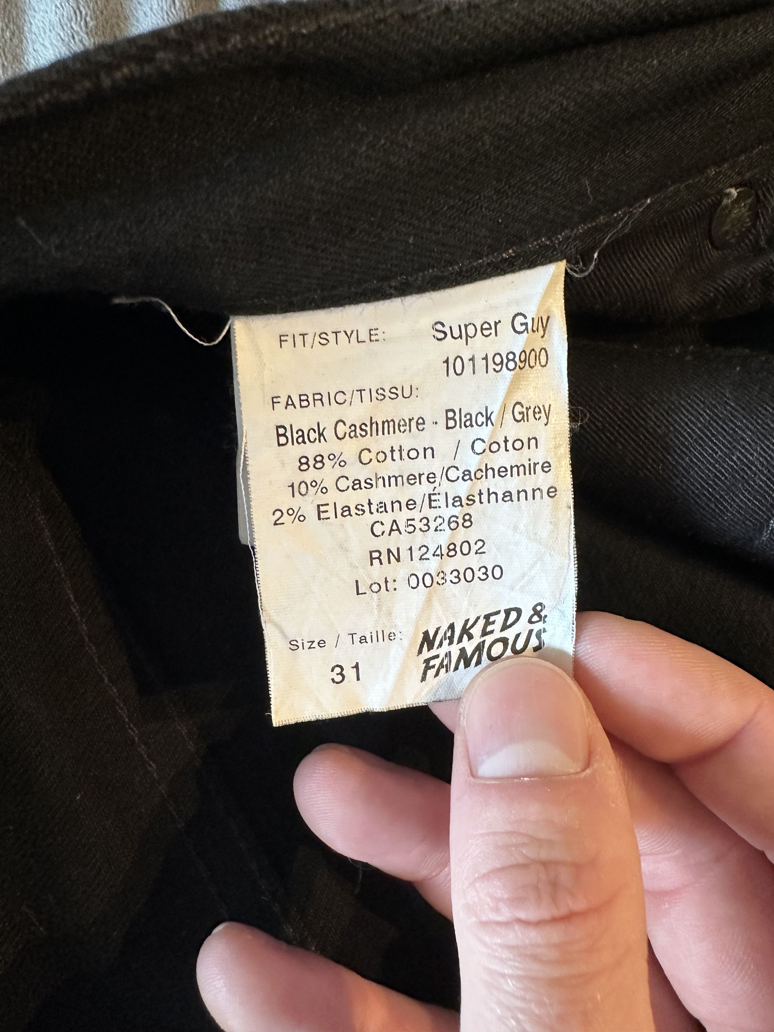 Naked & Famous Raw Cashmere Super Guy Denim Size US 31 - 2 Thumbnail