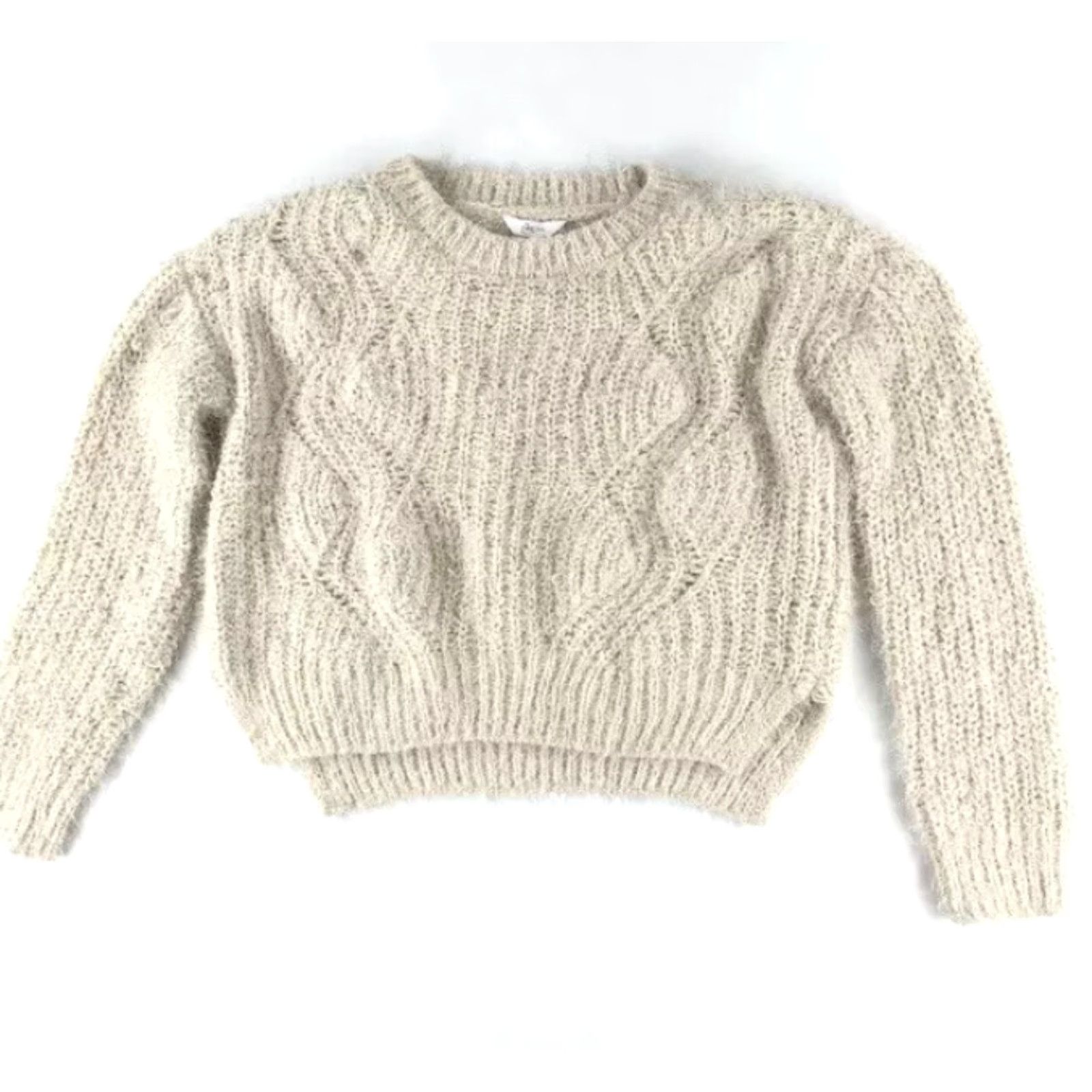 Vintage Candie’sFW Fuzzy Cropped Long Sleeve Knit Seater Pink L Womens Pullover Crew Neck Stylish Lightweight Size L / US 10 / IT 46 - 5 Thumbnail