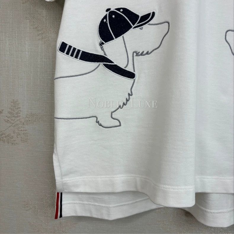 Thom Browne Thom Browne White dog embroidered short sleeves Size US XXS / EU 40 - 3 Thumbnail