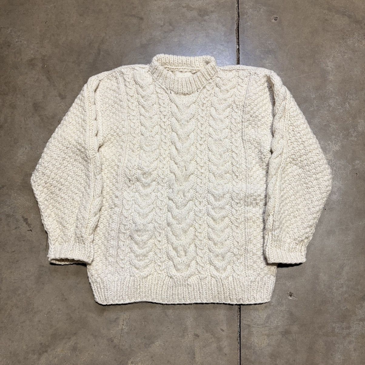 Vintage Vintage 90s Wool Sweater Cable Knit Chunky Fisherman Ecuador Size US S / EU 44-46 / 1 - 5 Thumbnail