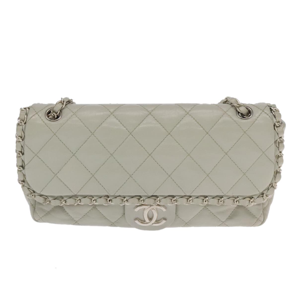 Chanel Single Flap White Leather Shoulder Bag (Pre-Owned) Size ONE SIZE - 1 Thumbnail