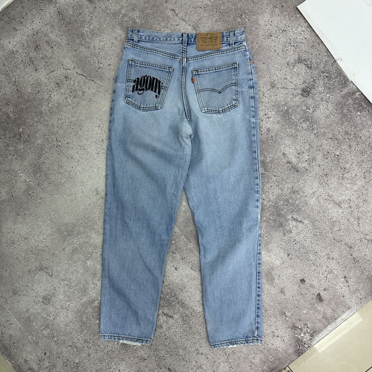 Levi's Vintage 90s Levis 501 Orange Tab Knifes Agony custom jeans Size US 30 / EU 46 - 2 Thumbnail