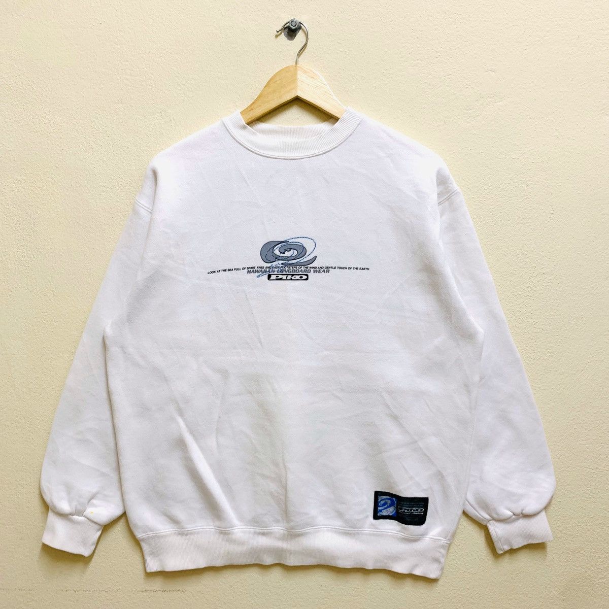 Vintage Vintage PIKO HAWAIIAN LONGBOARD WEAR Embroidery Sweatshirt Size US L / EU 52-54 / 3 - 4 Thumbnail