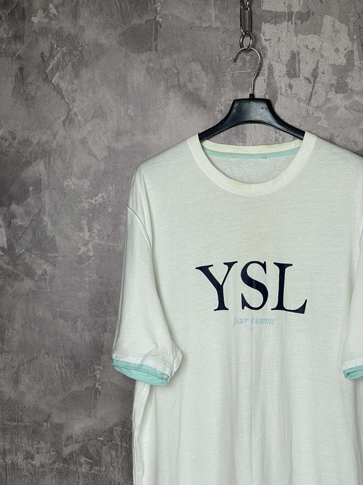 Vintage × Yves Saint Laurent Yves Saint Laurent Big Logo YSL Spell out T-Shirt Size US L / EU 52-54 / 3 - 3 Thumbnail
