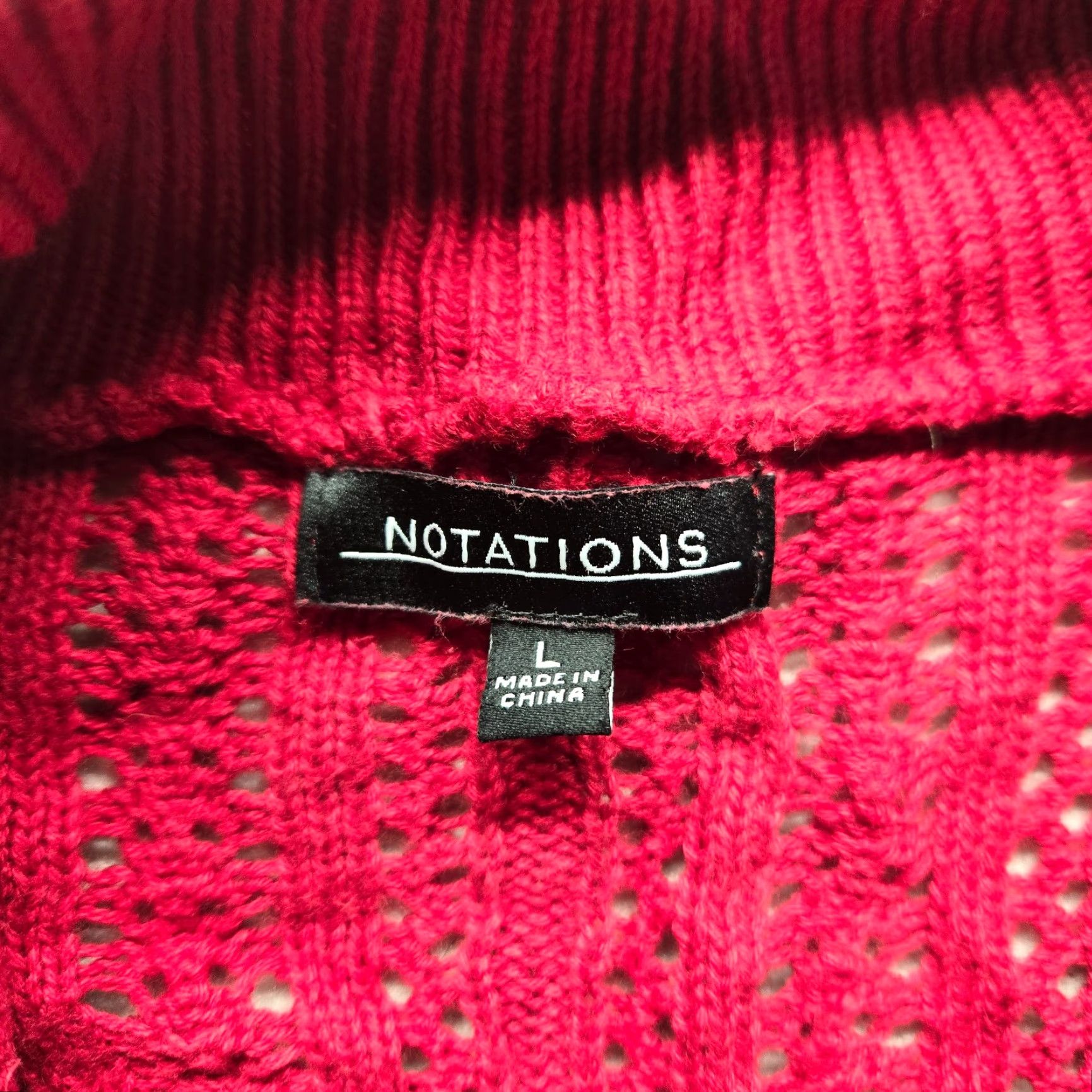Vintage VINTAGE Notations Cardigan Sweater Women Solid Red Knit Button Front Long Sleeve L Large Winter Fall Spring Open-Knit Modern Classic Mens Womens? Size L / US 10 / IT 46 - 3 Thumbnail