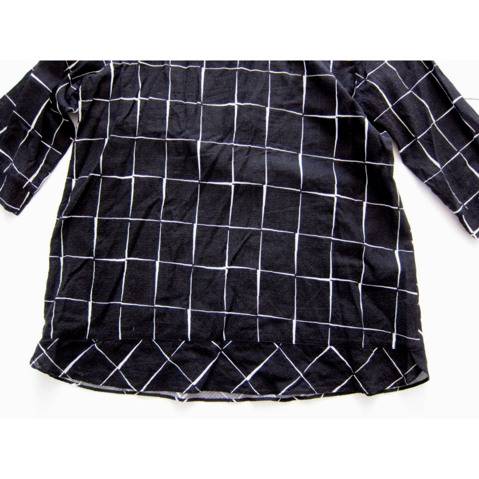Vintage Terra SJ Apparel Blouse 3/4 Sleeve Mock Neck Pocket Plaid Cotton Small Women Size S / US 4 / IT 40 - 6 Thumbnail