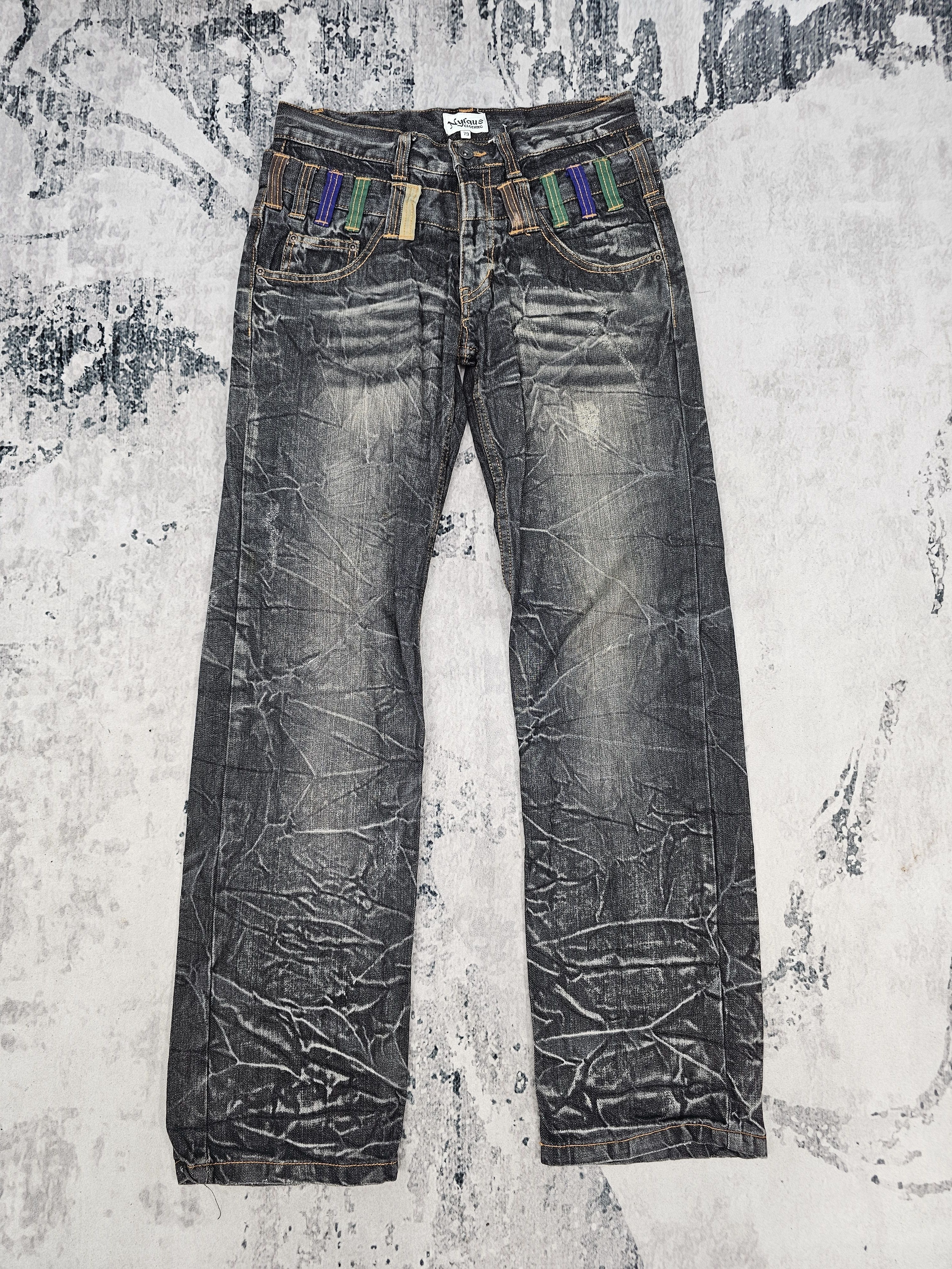 Japanese Brand NYLAUS CLOTHING Double Waist Punk Bondage Design Jean JB0262 Size US 30 / EU 46 - 1 Thumbnail
