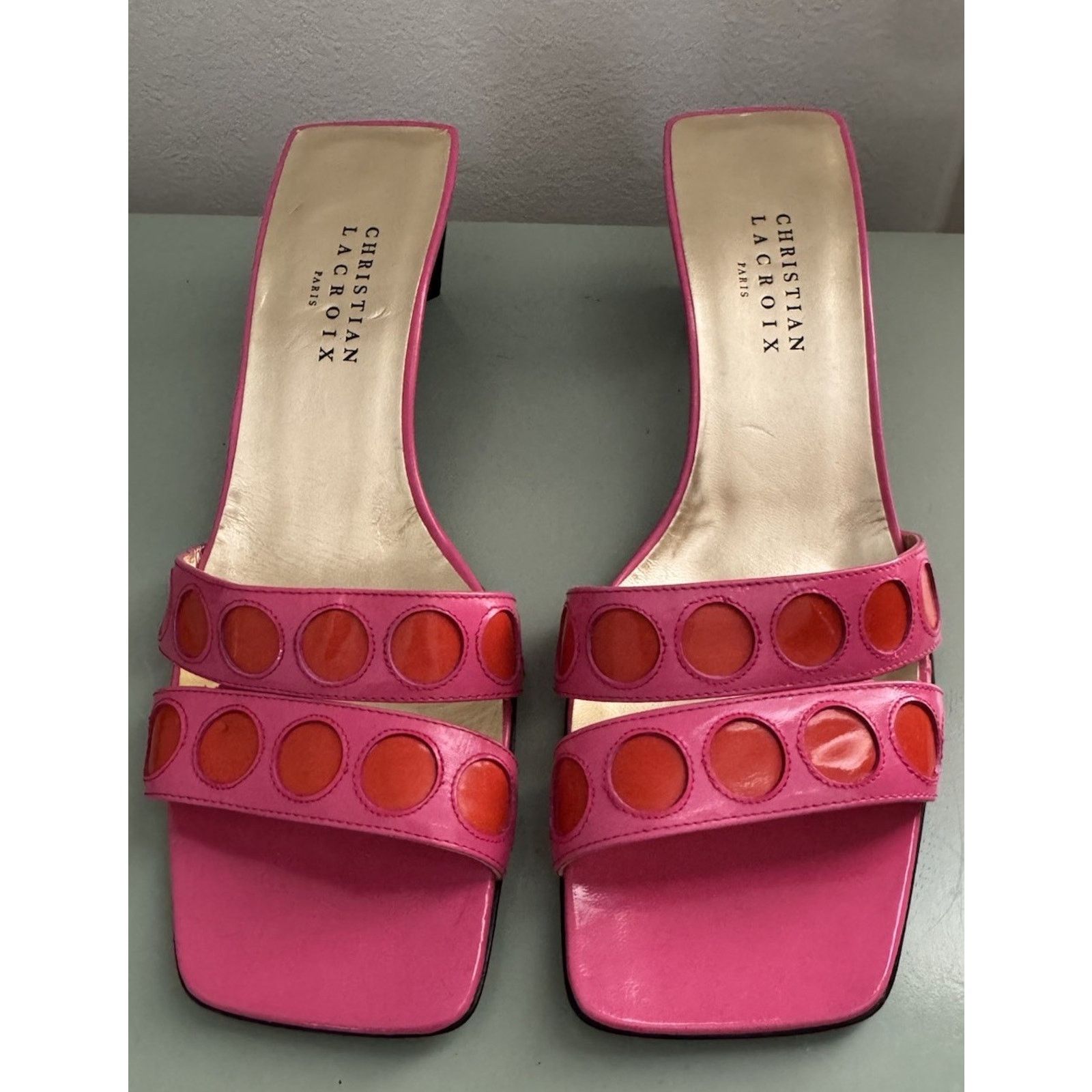 Christian Lacroix Christian Lacroix Vintage Y2K Hot Pink Patent Leather Heels Size US 7.5 / IT 37.5 - 1 Thumbnail