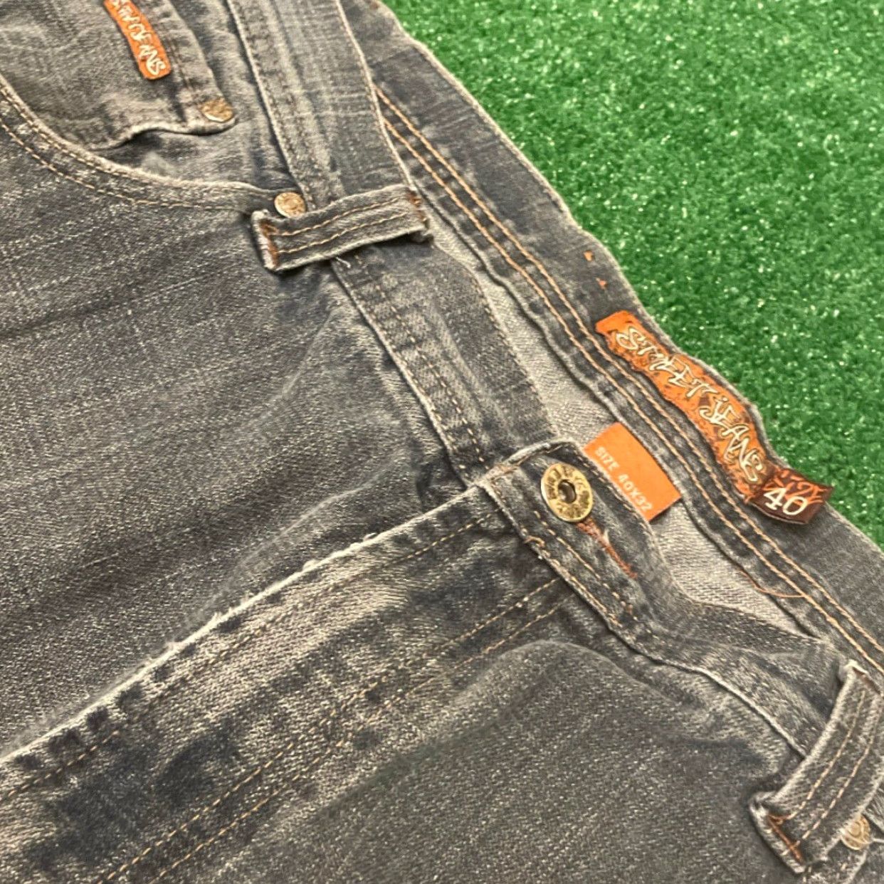 Vintage VINTAGE Street Jeans Jeans Baggy Grunge Hip Hop Y2K VTG Mens 40 Blue Wide-Leg Distressed 40x32 Mens Size US 40 / EU 56 - 5 Thumbnail