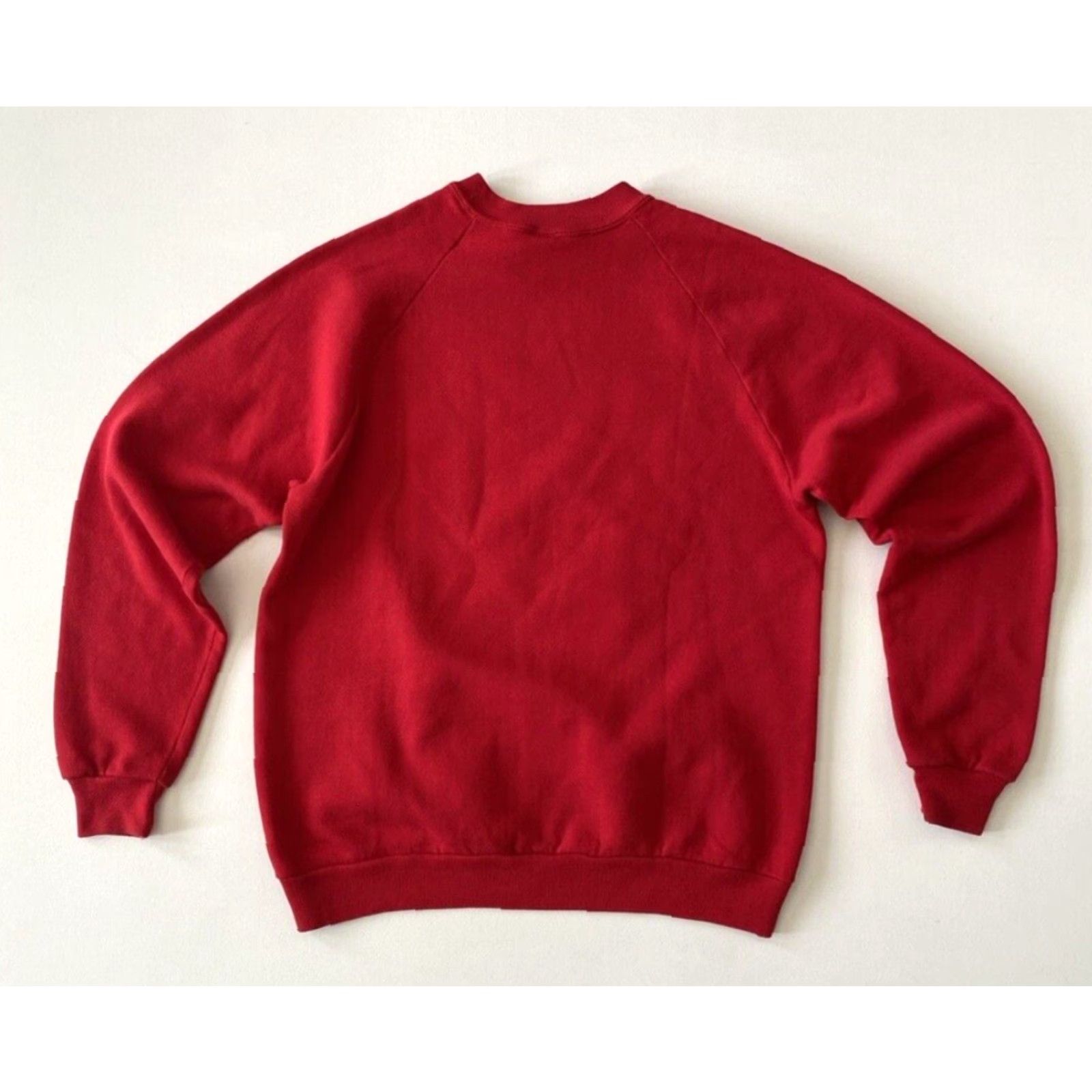 Jerzees JERZEES Women's Vintage 1990 Sweatshirt Crew Neck Pullover Graphic Print Made in USA Sz L Red 50/50 Cotton Blend USA 90s Felted Cardina Birds Womens Size L / US 10 / IT 46 - 3 Thumbnail