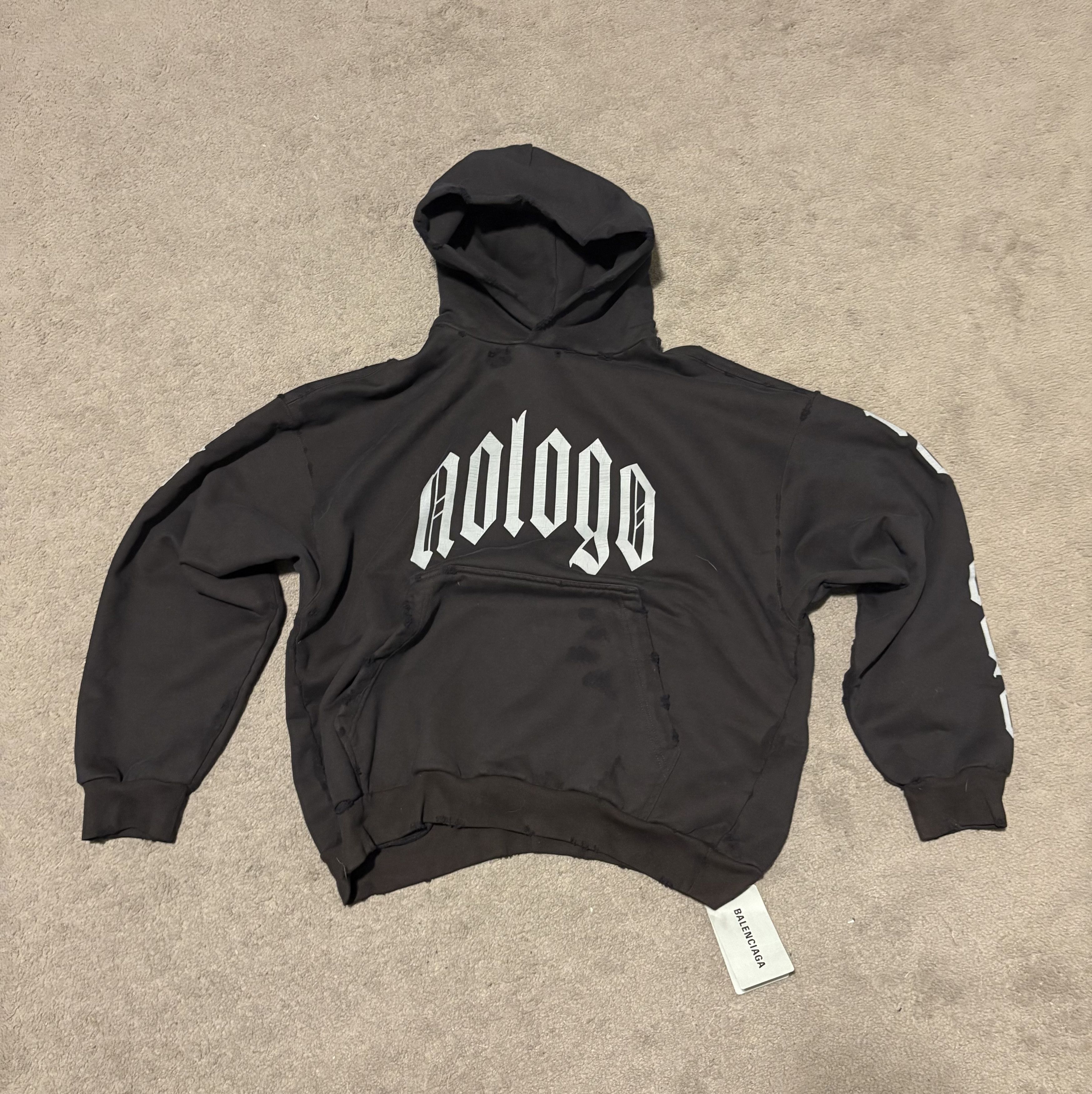 Balenciaga NO LOGO MOLLETON ARCHETYPE WASHED BLACK/GREY Size US M / EU 48-50 / 2 - 1 Thumbnail