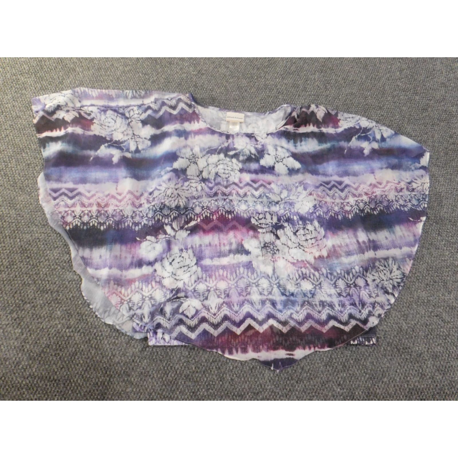 Vintage Alfred Dunner Blouse Shirt 1X Womens Purple Sleeveless Geometric Knit Polyester Pullover Casual Round Neck Floral Size XL / US 12-14 / IT 48-50 - 5 Thumbnail