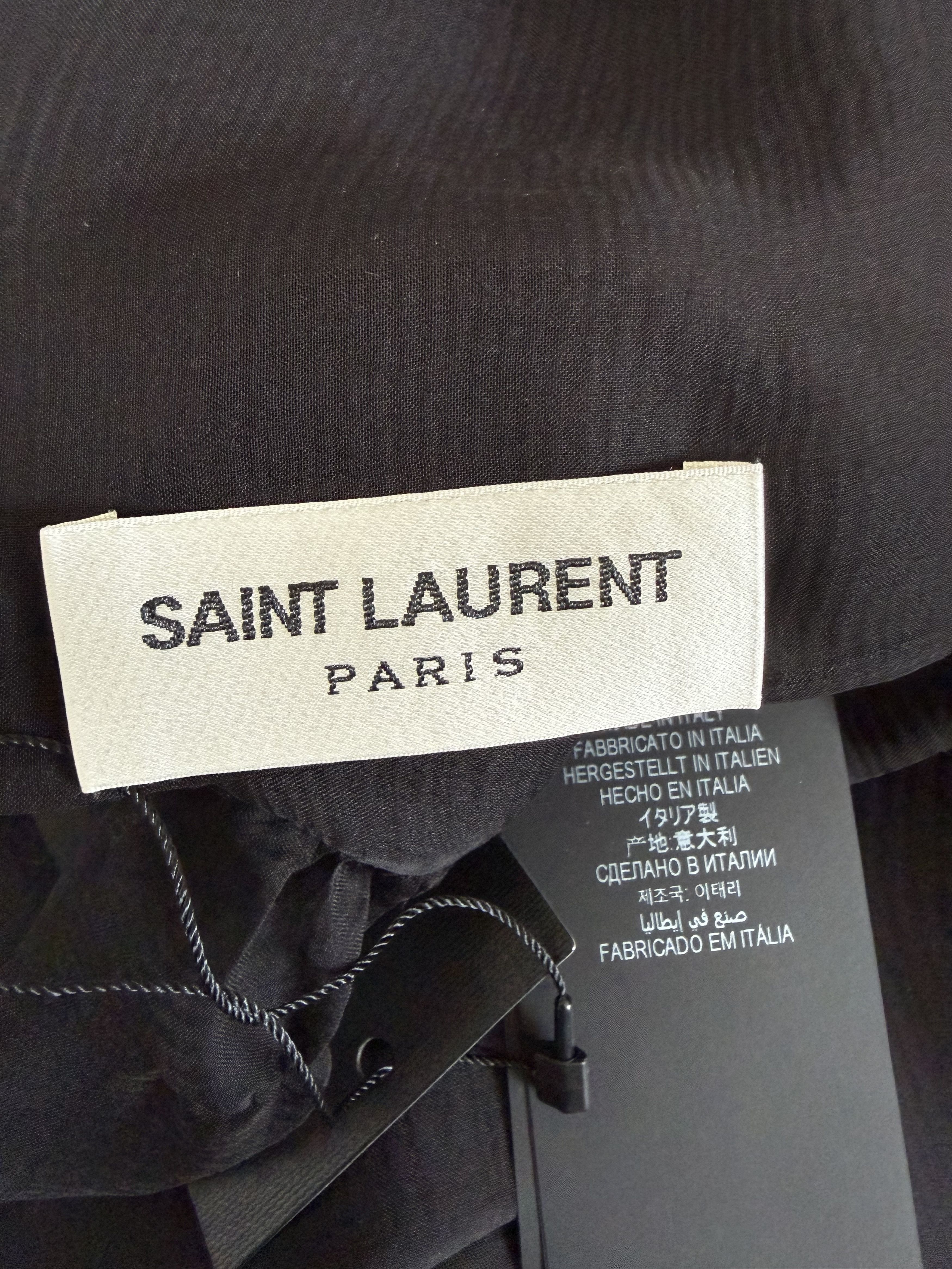 Saint Laurent Paris SS24 Saint Laurent Top Grand Lavalliere-neck Top Noir Size US XS / EU 42 / 0 - 4 Thumbnail