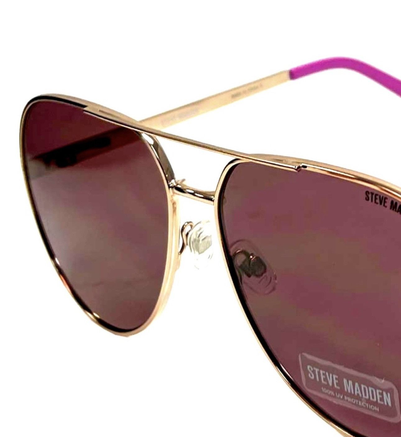 Steve Madden Steve Madden Aviator Pink & Gold Frame Sunglasses Size ONE SIZE - 10 Thumbnail