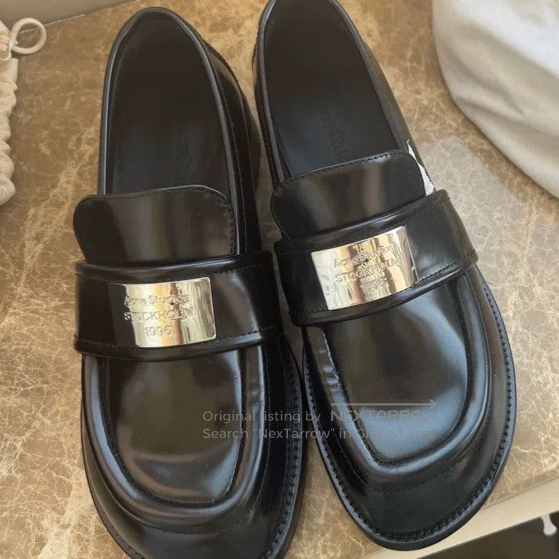 Acne Studios Acne Studios Round-Toe Slip-On Loafers with Silver Metal L Size US 7.5 / IT 37.5 - 3 Thumbnail