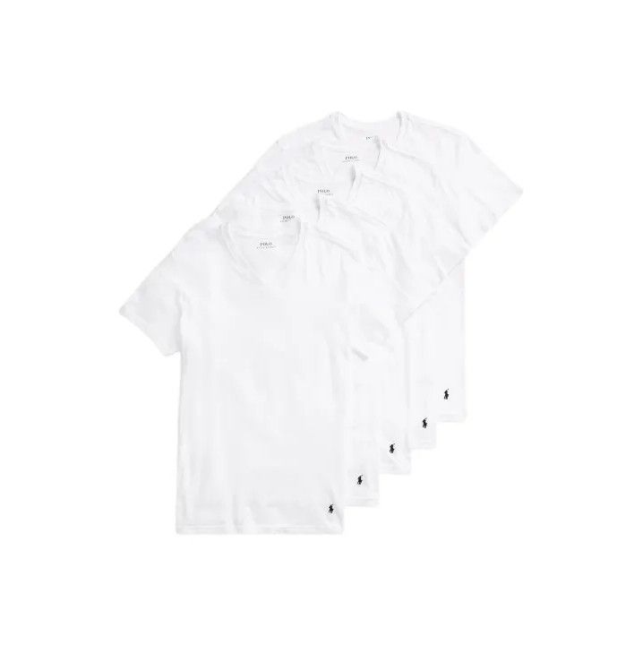 Polo Ralph Lauren Polo Ralph Lauren Men's V-Neck T-Shirt 5-Pack White Size US M / EU 48-50 / 2 - 1 Thumbnail
