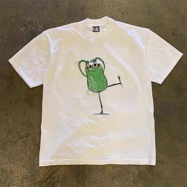 Japanese Brand VIBE White casual retro fun frog print t-shirt Size US M / EU 48-50 / 2 - 1 Thumbnail