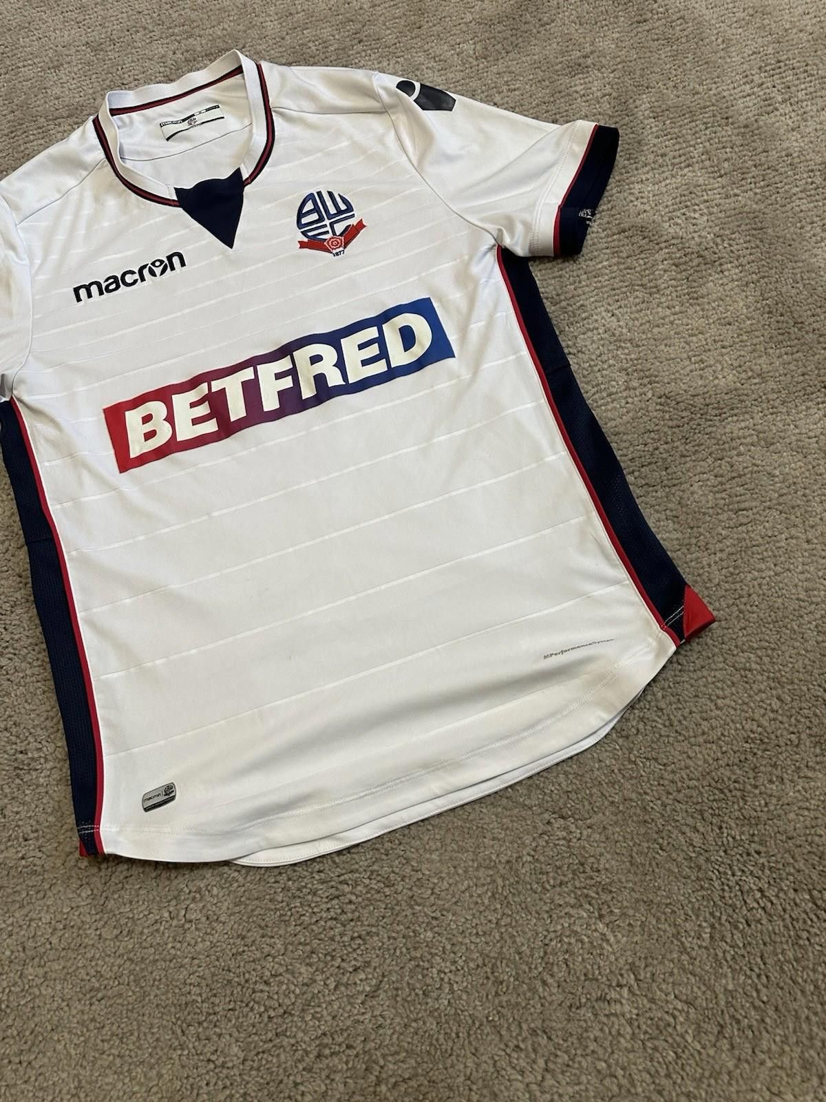 Macron Bolton Wanderers Jersey 2018/2019 Home Football Soccer Size US M / EU 48-50 / 2 - 2 Thumbnail