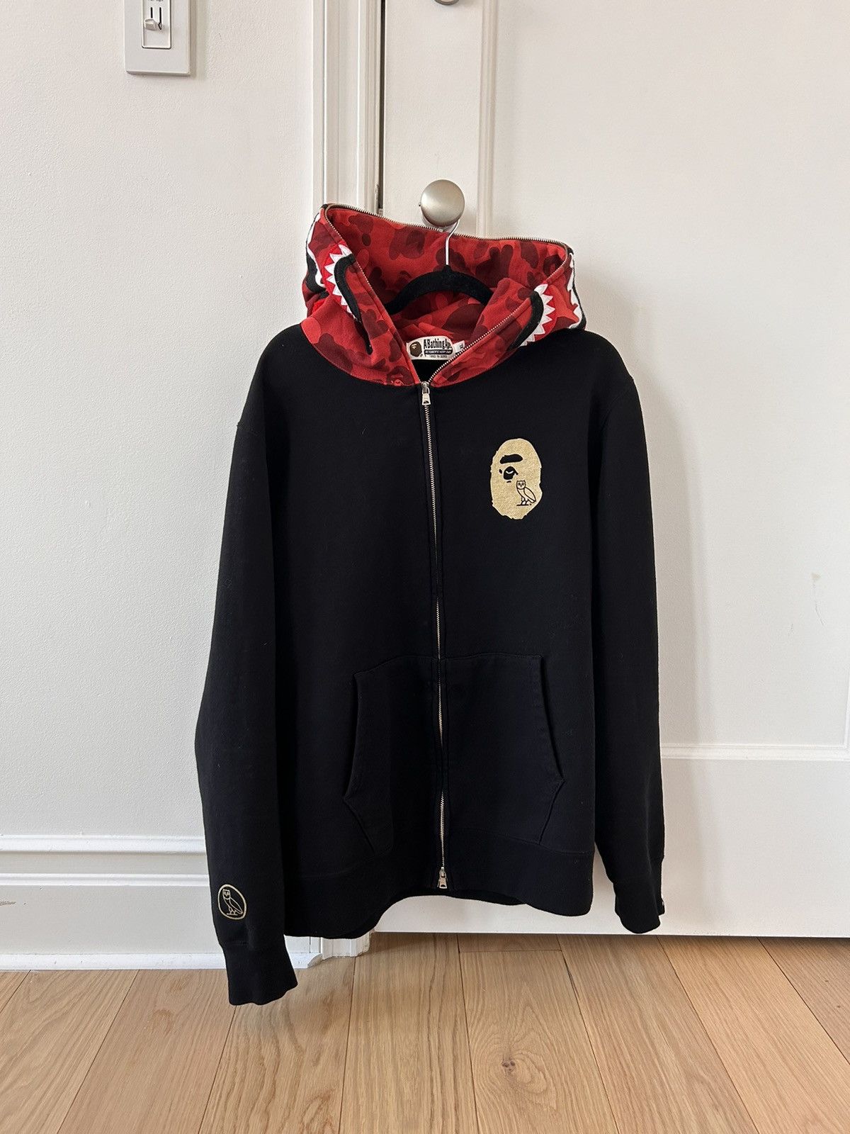 image of Bape X Ovo Shark Full Zip Hoodie in Black, Men's (Size XL)