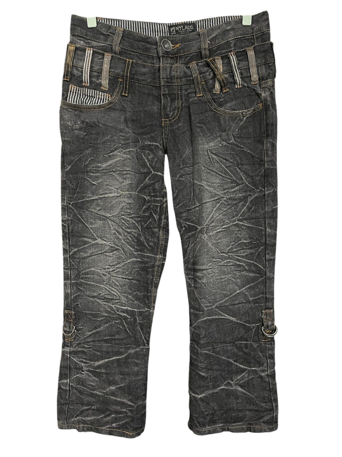 Hysteric Glamour × Vintage Nylaus Double waist Clawmark Trim Twist Leg Jeans Size US 30 / EU 46 - 10 Thumbnail