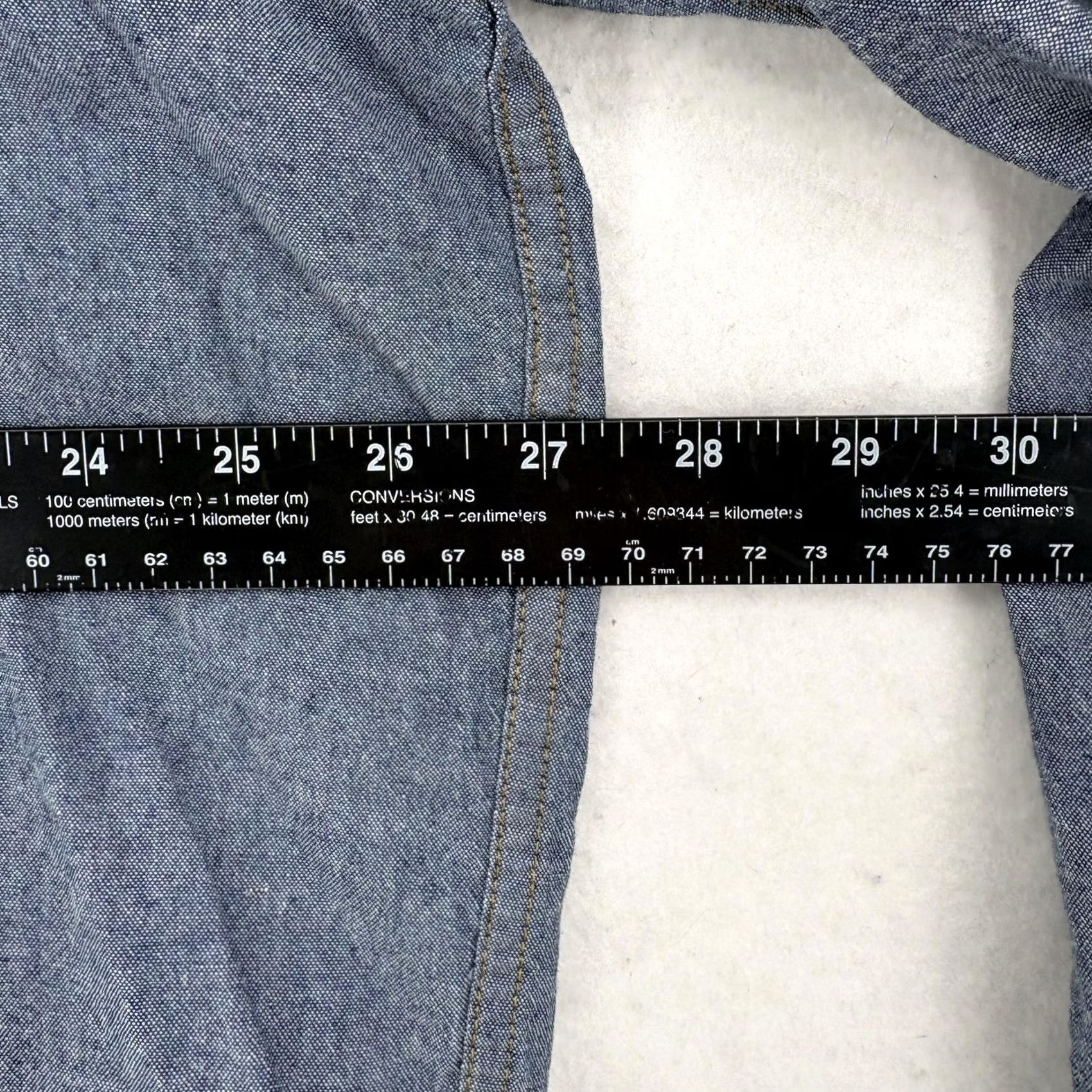Wrangler VINTAGE Wrangler Shirt Mens 2XL Blue Chambray Long Sleeve Western Snap Pockets Western Size US XXL / EU 58 / 5 - 7 Thumbnail