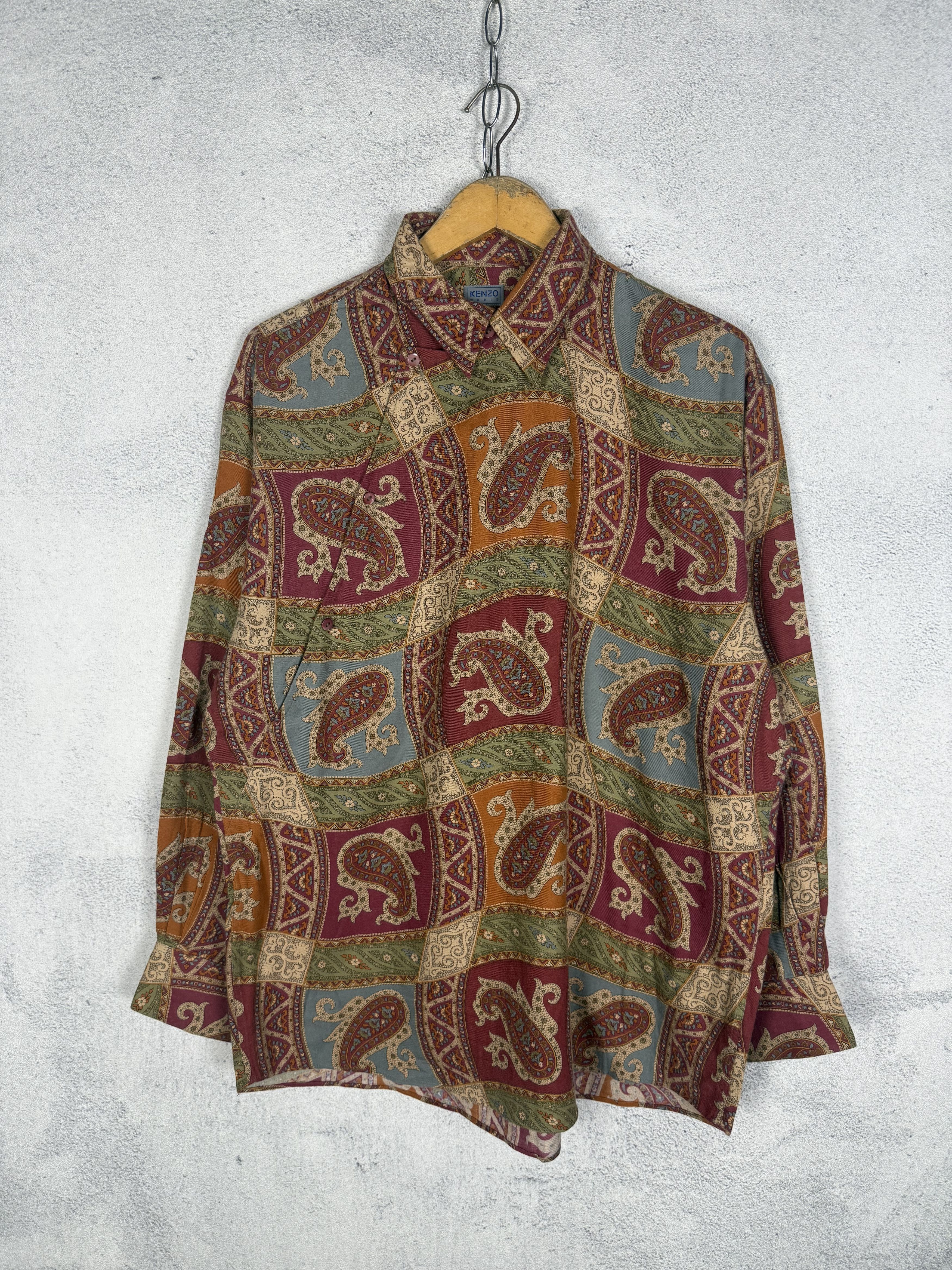 Kenzo Vintage 90s Kenzo Assymetric Shirt Size US L / EU 52-54 / 3 - 8 Thumbnail