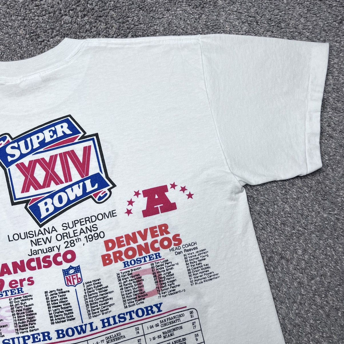 NFL Vtg 1990 NFL Super Bowl 49ers Broncos Championship T-Shirt Size US L / EU 52-54 / 3 - 11 Thumbnail
