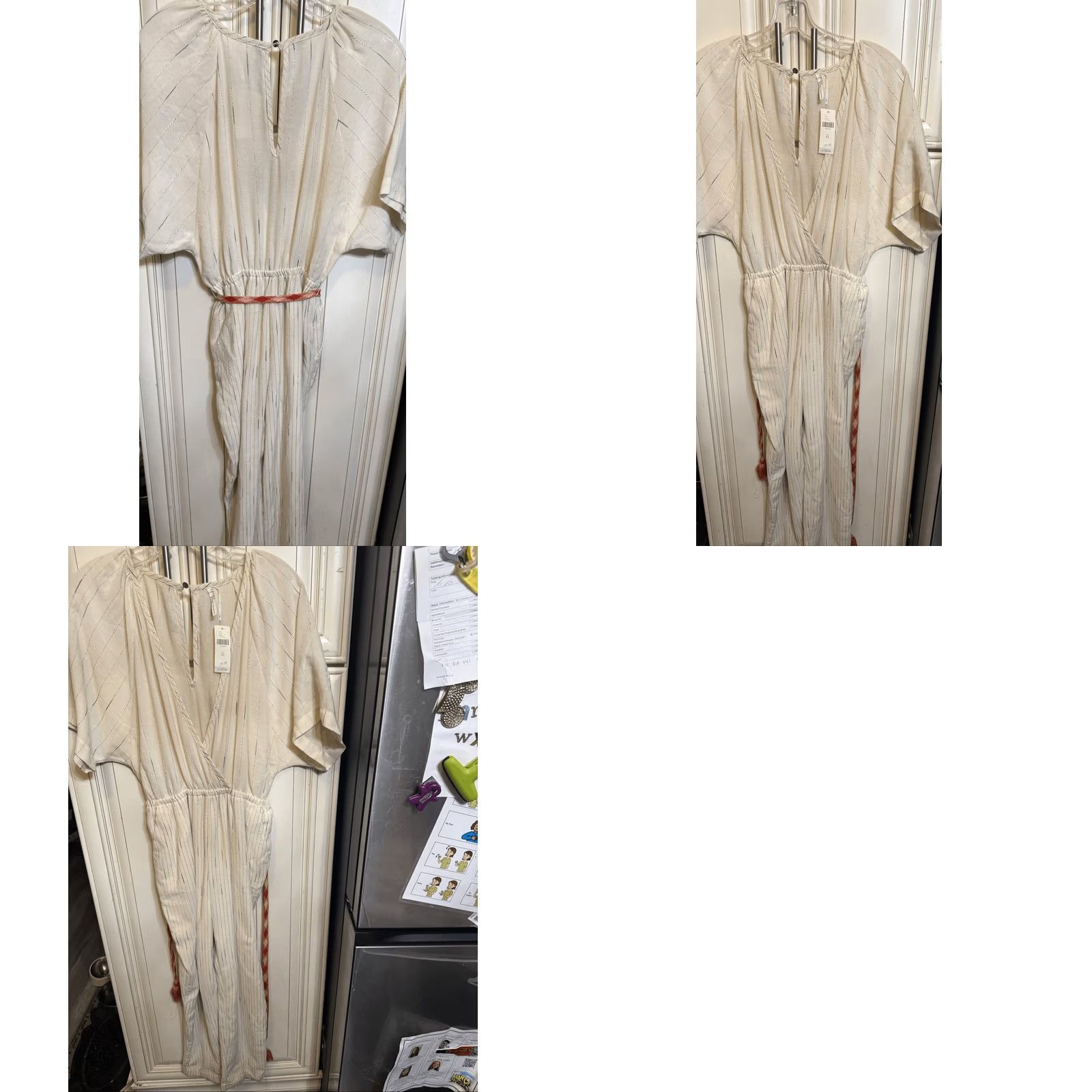 Anthropologie VINTAGE Feather Bone Jumpsuit Shirt? Size 26" / US 2 / IT 38 - 9 Thumbnail