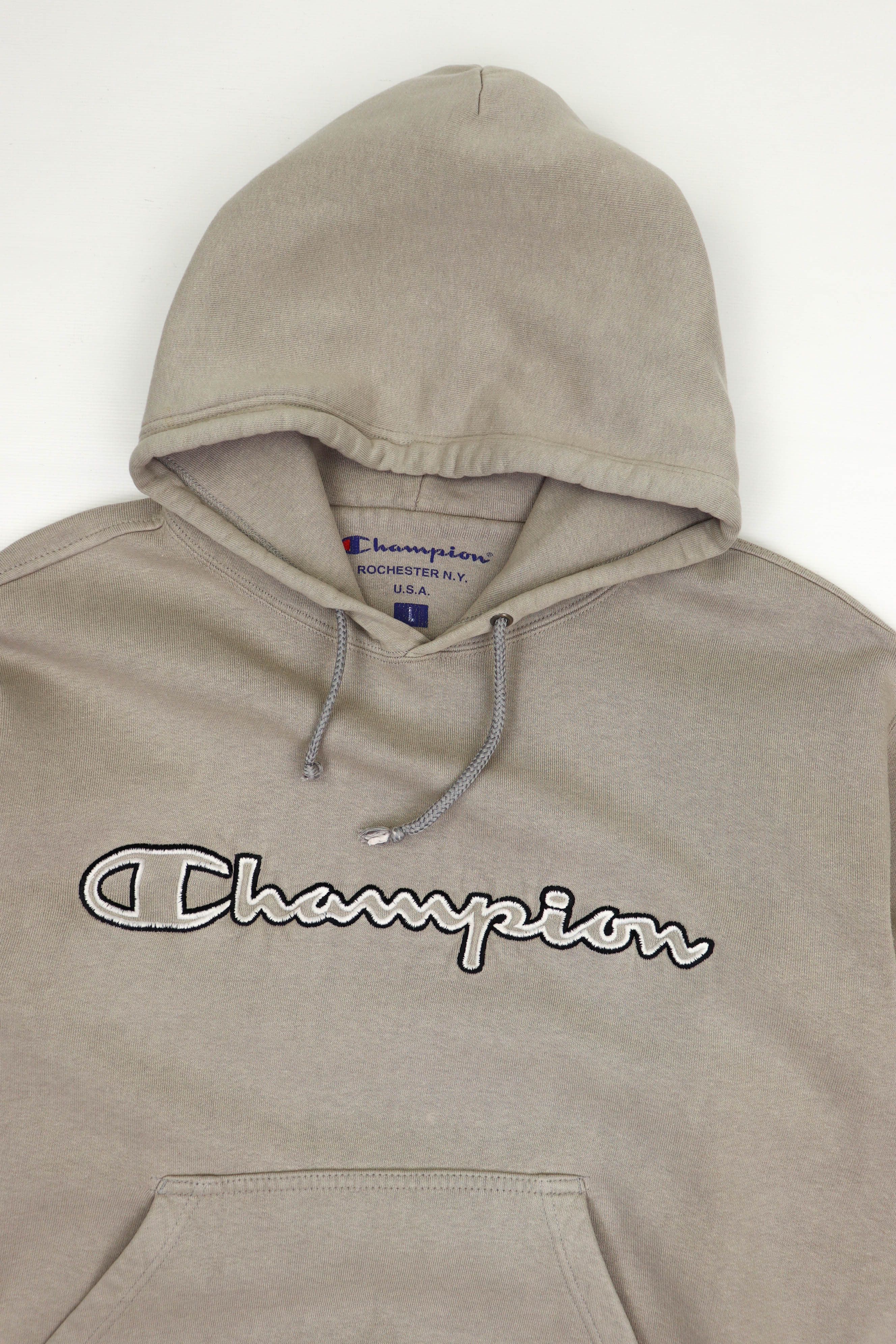 Champion 90s Vintage Champion NY USA Sun Faded Beige Hoodie Size US L / EU 52-54 / 3 - 3 Thumbnail