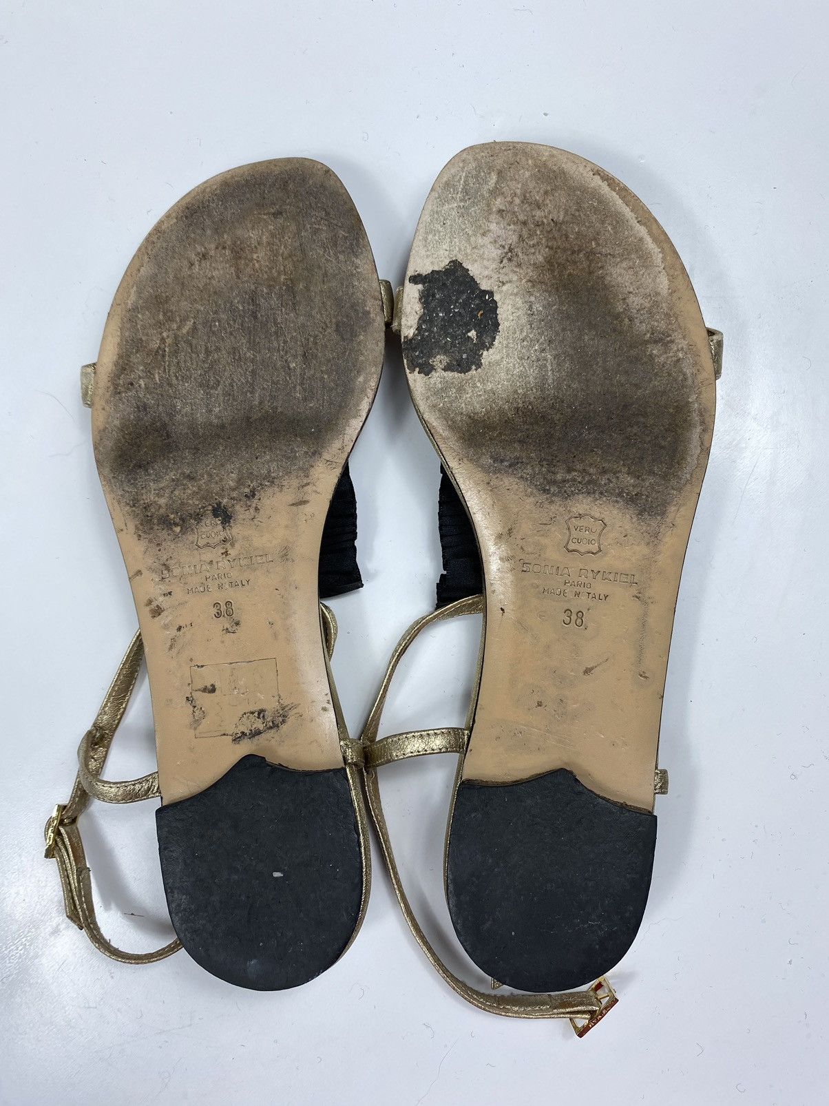 Sonia Rykiel × Vintage Sonia Rykiel Leather Sandals Size US 8 / IT 38 - 11 Thumbnail