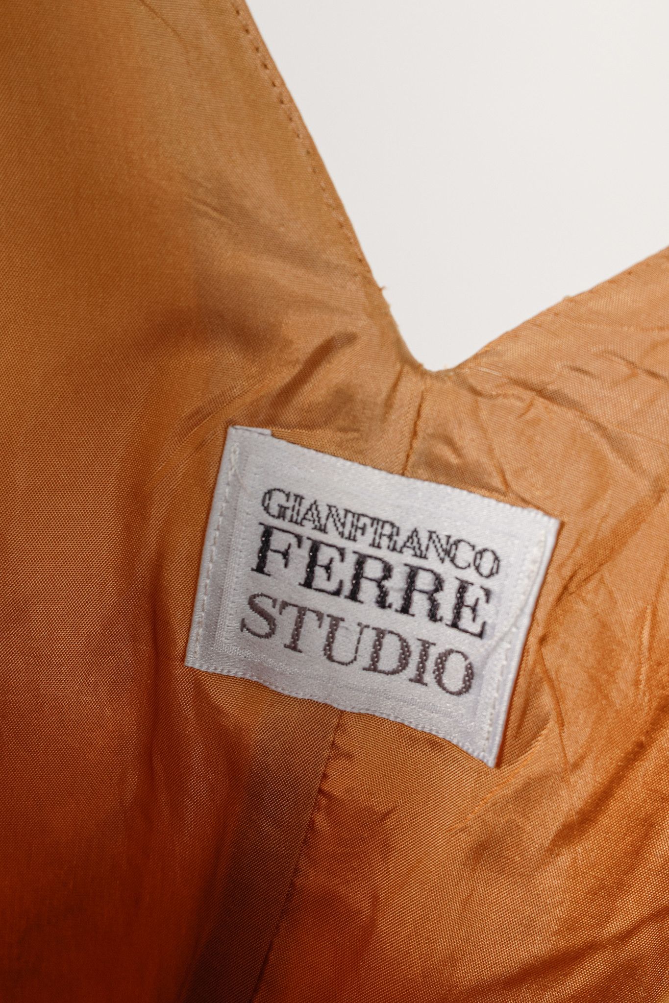 Gianfranco Ferre Gianfranco Ferre Studio Tan Taffeta Midi Dress Size S / US 4 / IT 40 - 4 Thumbnail
