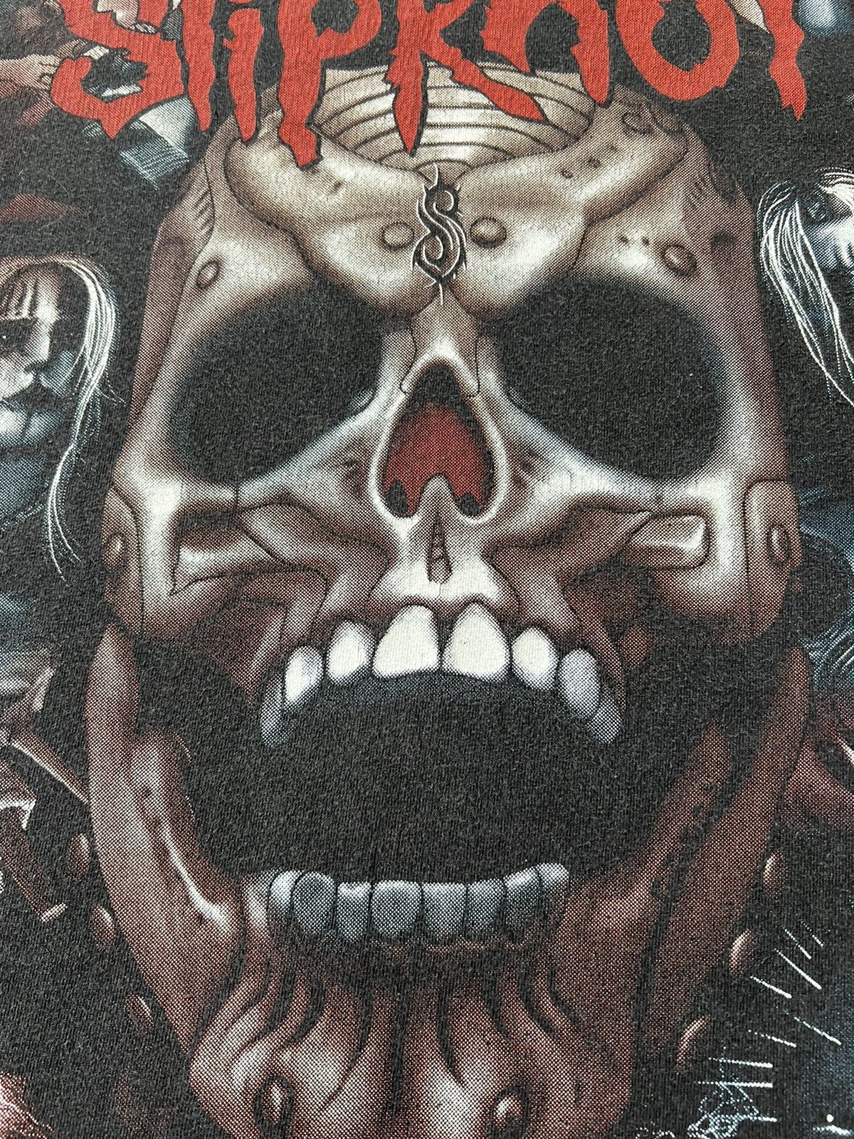 Band Tees Vintage 90s Slipknot Skull Rock Band Black T-shirt Size US M / EU 48-50 / 2 - 4 Thumbnail