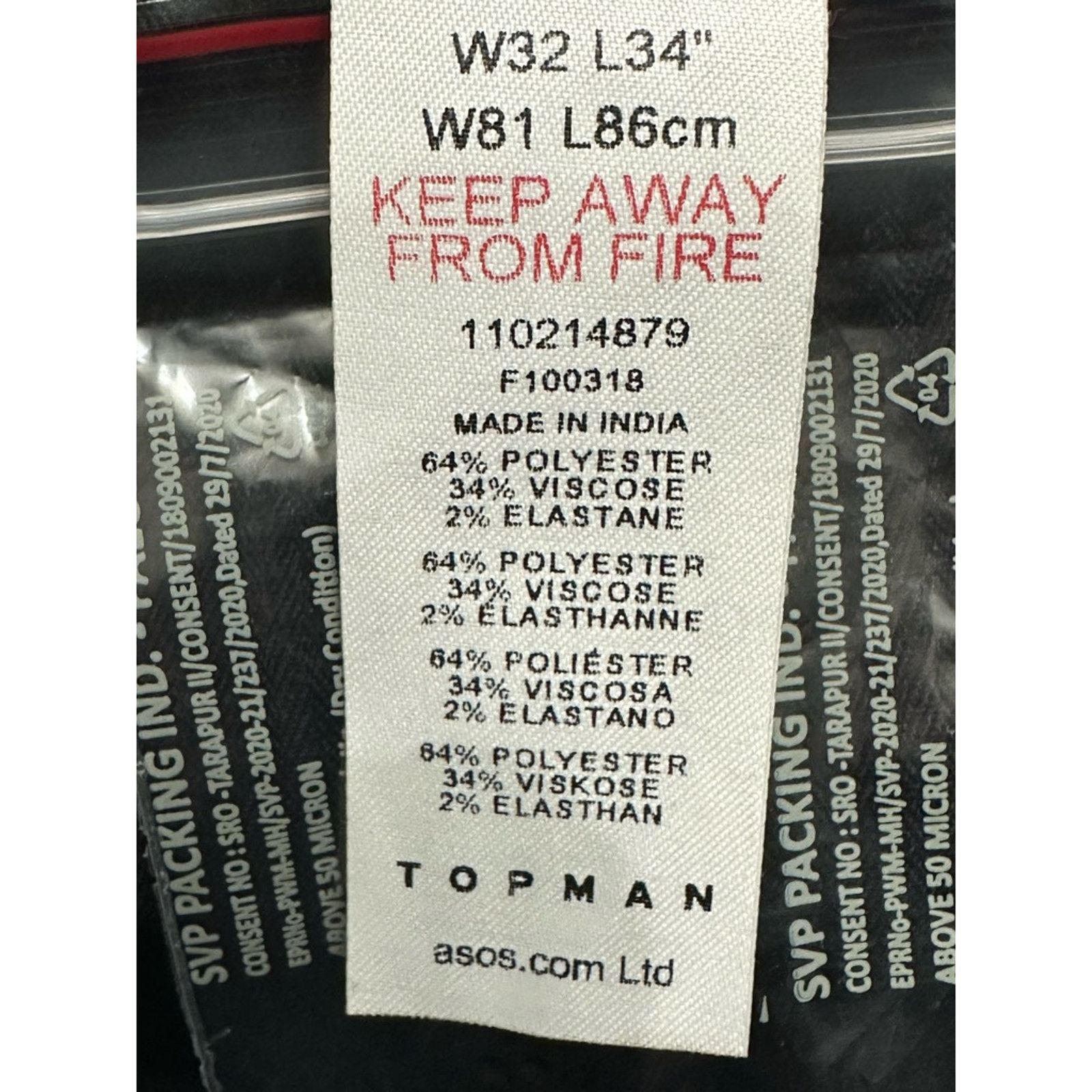 Topman Topman Dress Pants Regular Fit Back Pockets Black M 32 NWOT Size US 32 / EU 48 - 9 Thumbnail