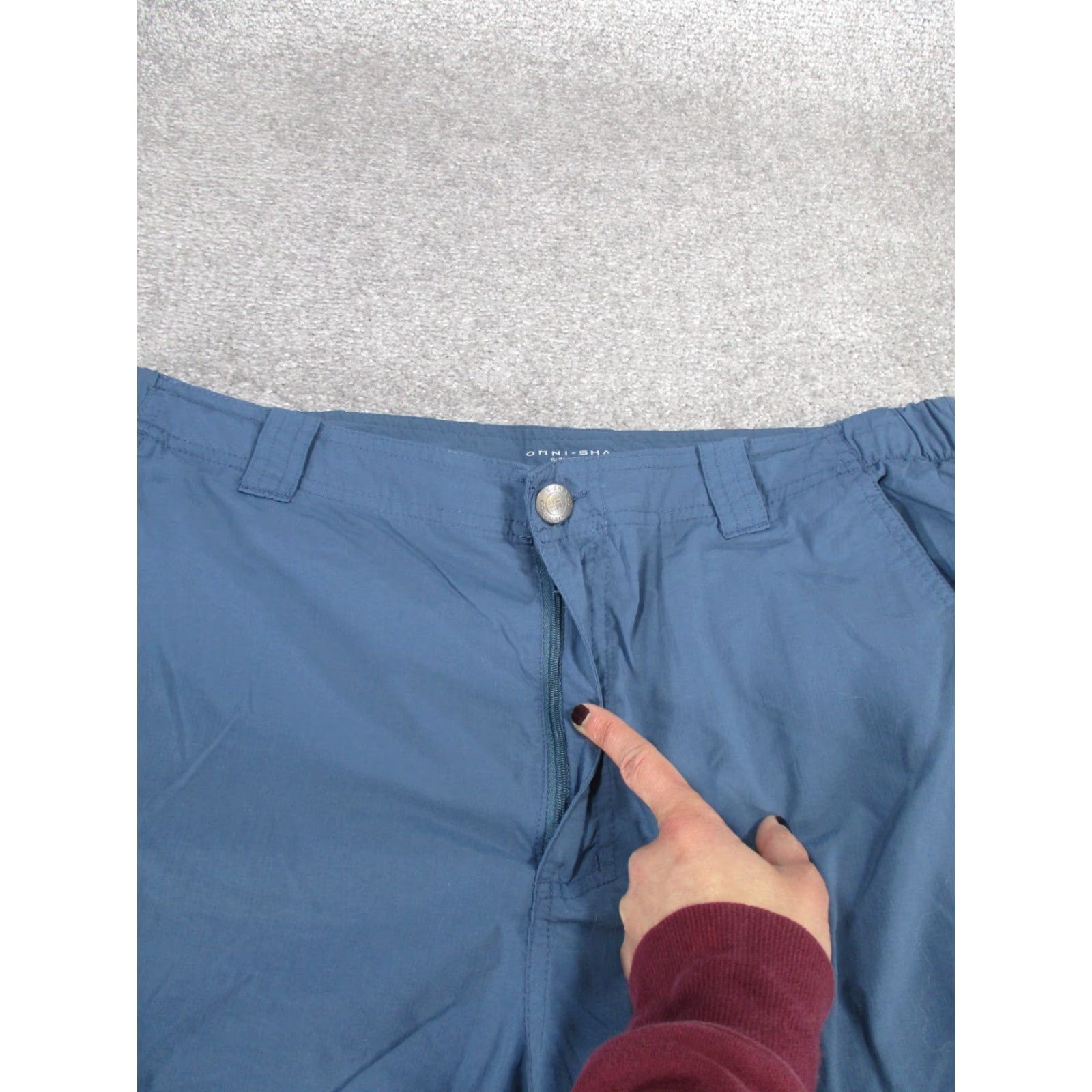 Vintage Columbia Shorts Mens 38 Omnishade Blue Nylon Lightweight Cargo 10" Size US 38 / EU 54 - 3 Thumbnail
