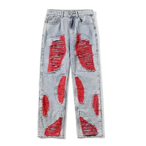 Jean Ripped Loose Mens Jeans Pants Size US 33 - 2 Thumbnail