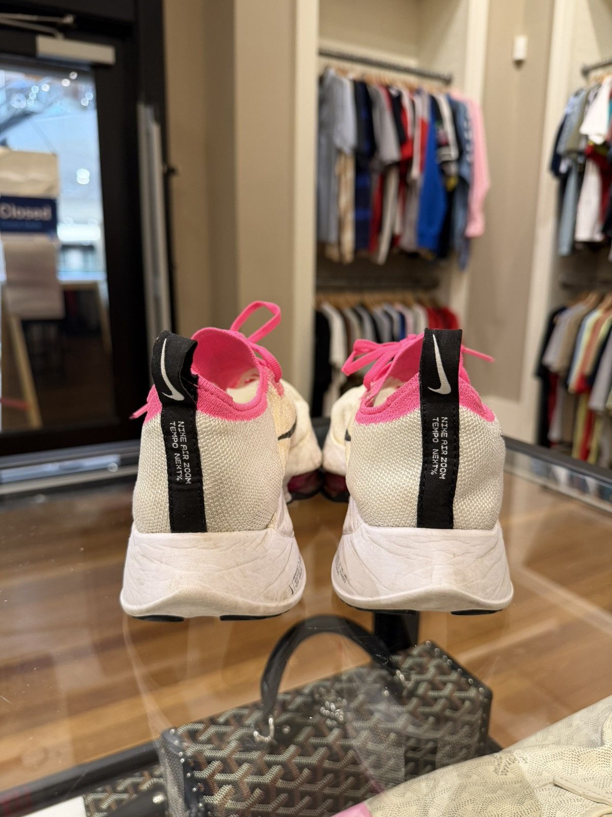 Nike Nike Air Zoom Tempo Next% Flynknit Running - pink white Size US 7 / EU 40 - 6 Thumbnail