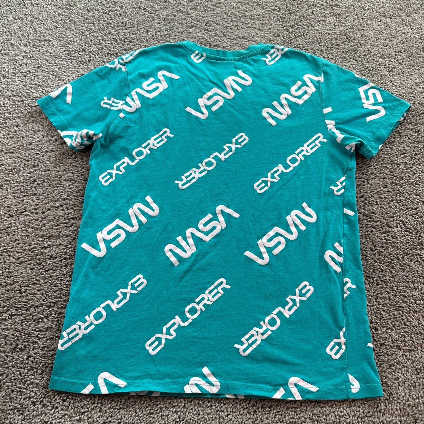Southpole Nasa x Southpole Shirt Mens Large Blue Green AOP Explorer Short Sleeve Casual Size US L / EU 52-54 / 3 - 5 Thumbnail