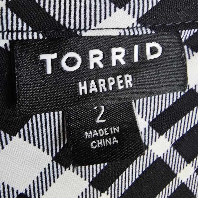 Torrid Torrid Womens Plaid Harper Top Plus Size 2X Career Corp Work Size XXL / US 16-18 / IT 52-54 - 7 Thumbnail