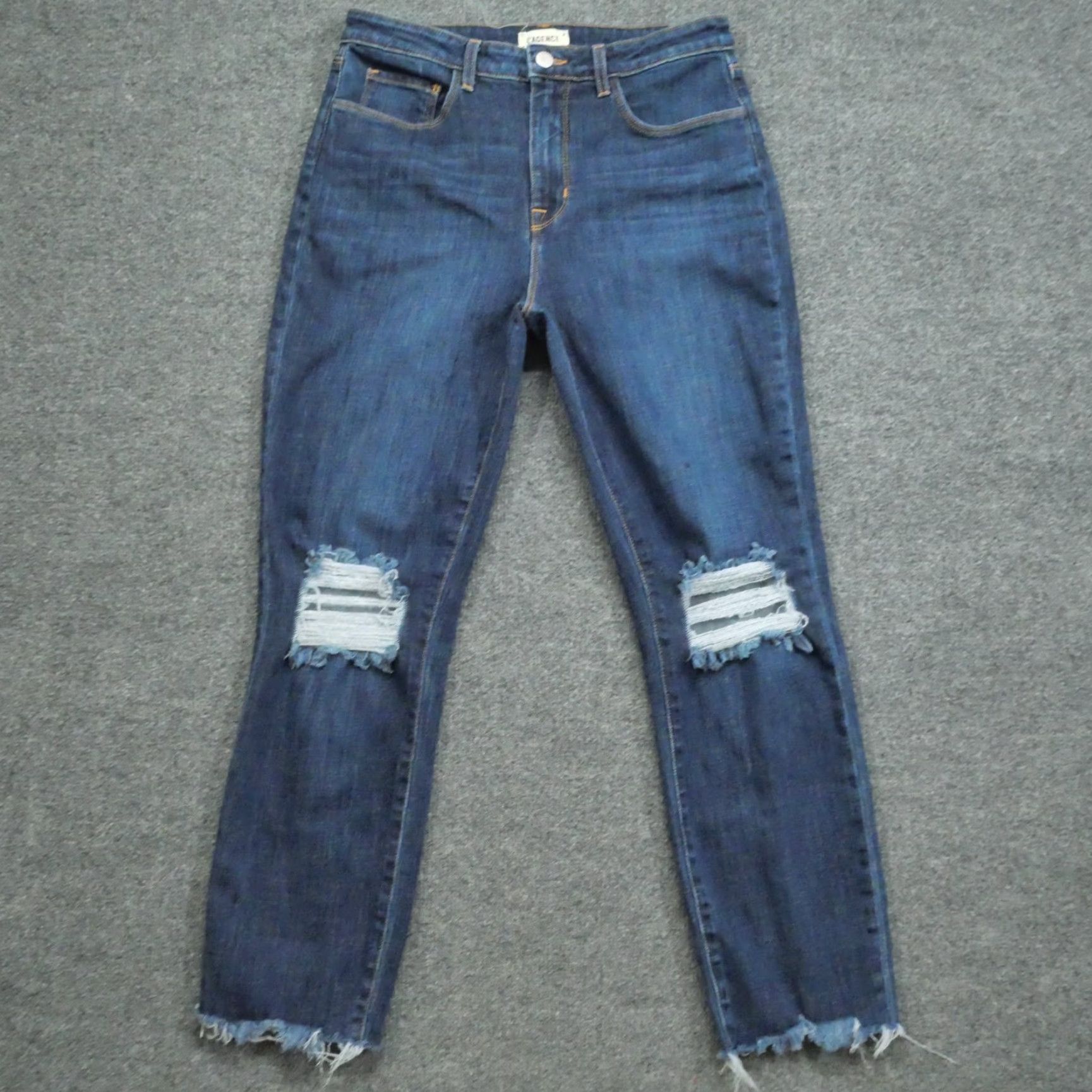 L'AGENCE L'Agence Jeans Women 28 Blue Distressed Dark Wash Holes Grunge Size 30" / US 8 / IT 44 - 2 Thumbnail