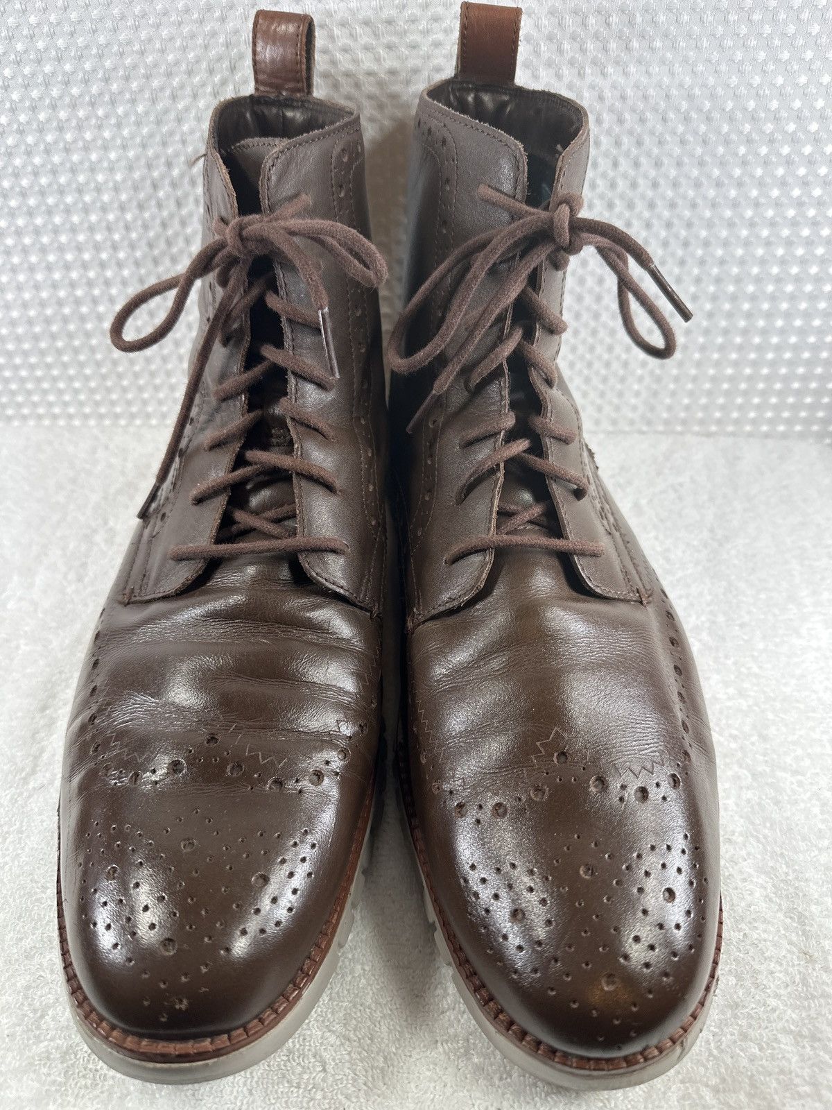 Cole Haan Cole Haan Wingtip Leather Water Resistant Brown Boots Size US 12 / EU 45 - 3 Thumbnail