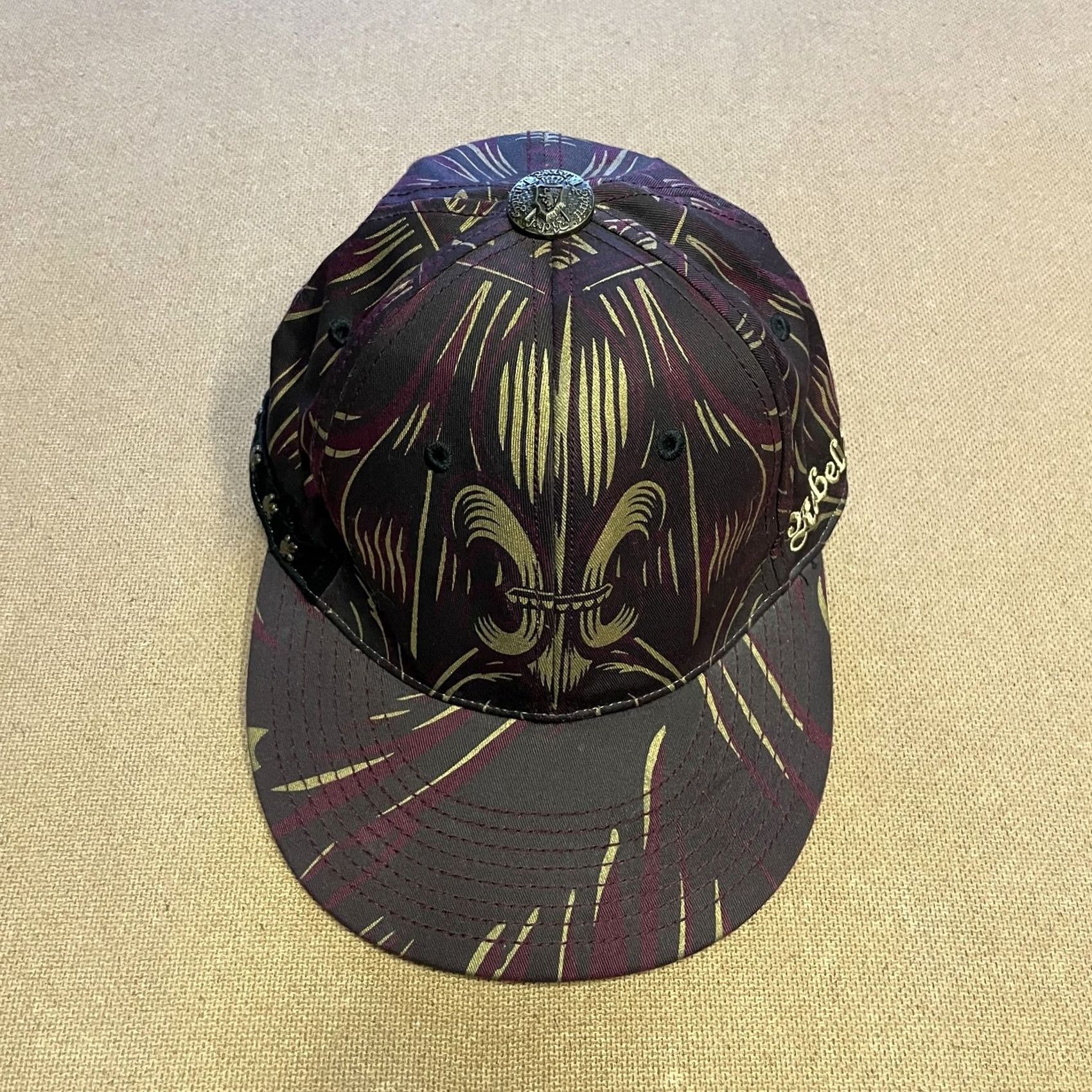 ESPIRIT Rebel Spirit Hat Cap Fitted L XL Black Fleur De Lis Embroidered Graphic Mens Size ONE SIZE - 2 Thumbnail