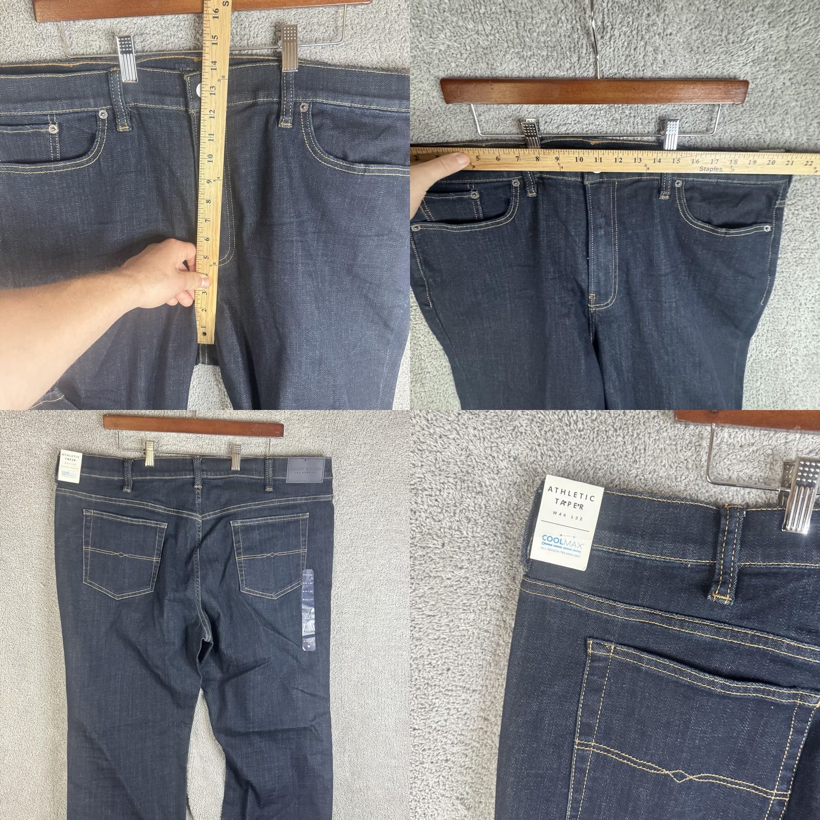Lucky Brand Lucky Brand Athletic Taper Jeans Mens 44x32 Blue Dark Wash Denim Size US 44 / EU 60 - 8 Thumbnail