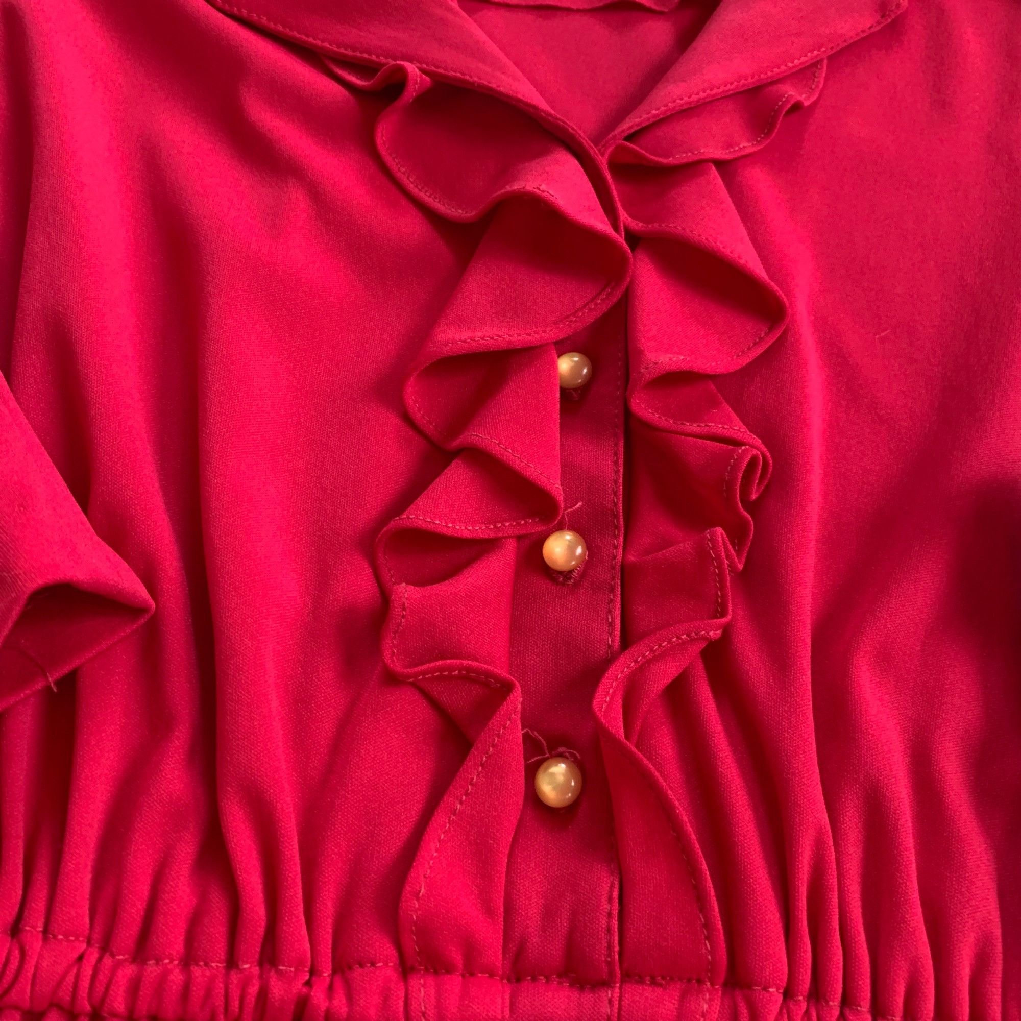 Vintage Vintage Jo-A-Ly Pink Ruffle Midi Dress S Size S / US 4 / IT 40 - 9 Thumbnail
