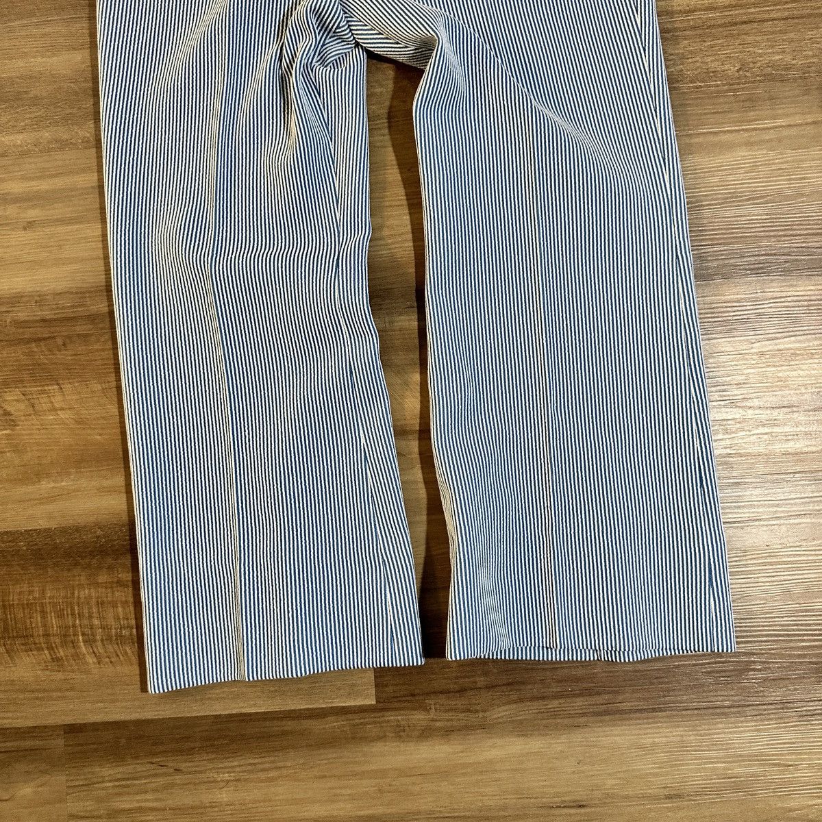 Vintage 1960 Custom Made Bell Bottom Pants 32” x 26” Seersucker Size US 32 / EU 48 - 4 Thumbnail
