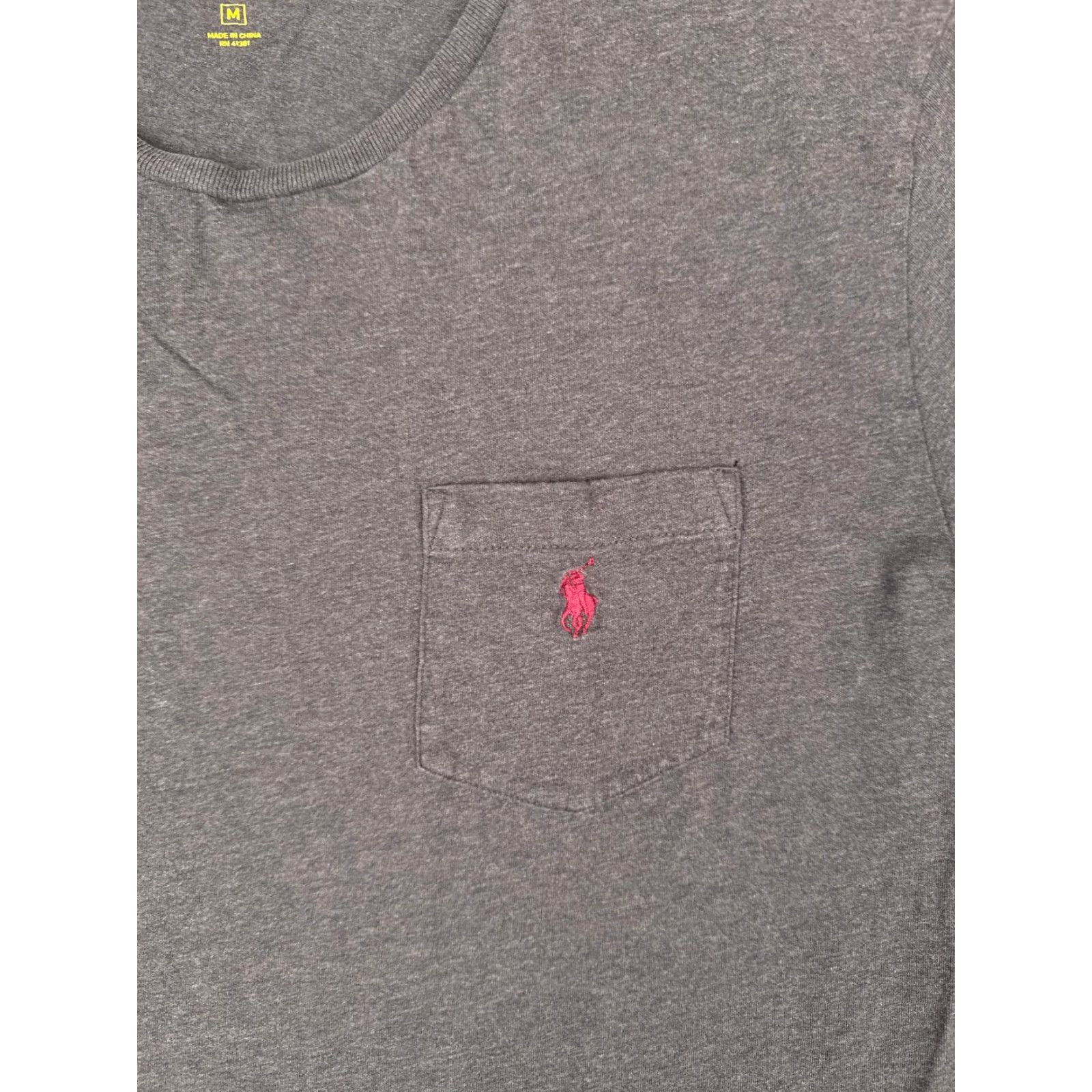 Ralph Lauren Polo Ralph Lauren Shirt Adult Medium Gray Crew Neck 100% Cotton Pocket Logo American Outdoor Men T-Shirt Short Sleeve All Seasons Regular Size M Mens Size US M / EU 48-50 / 2 - 6 Thumbnail